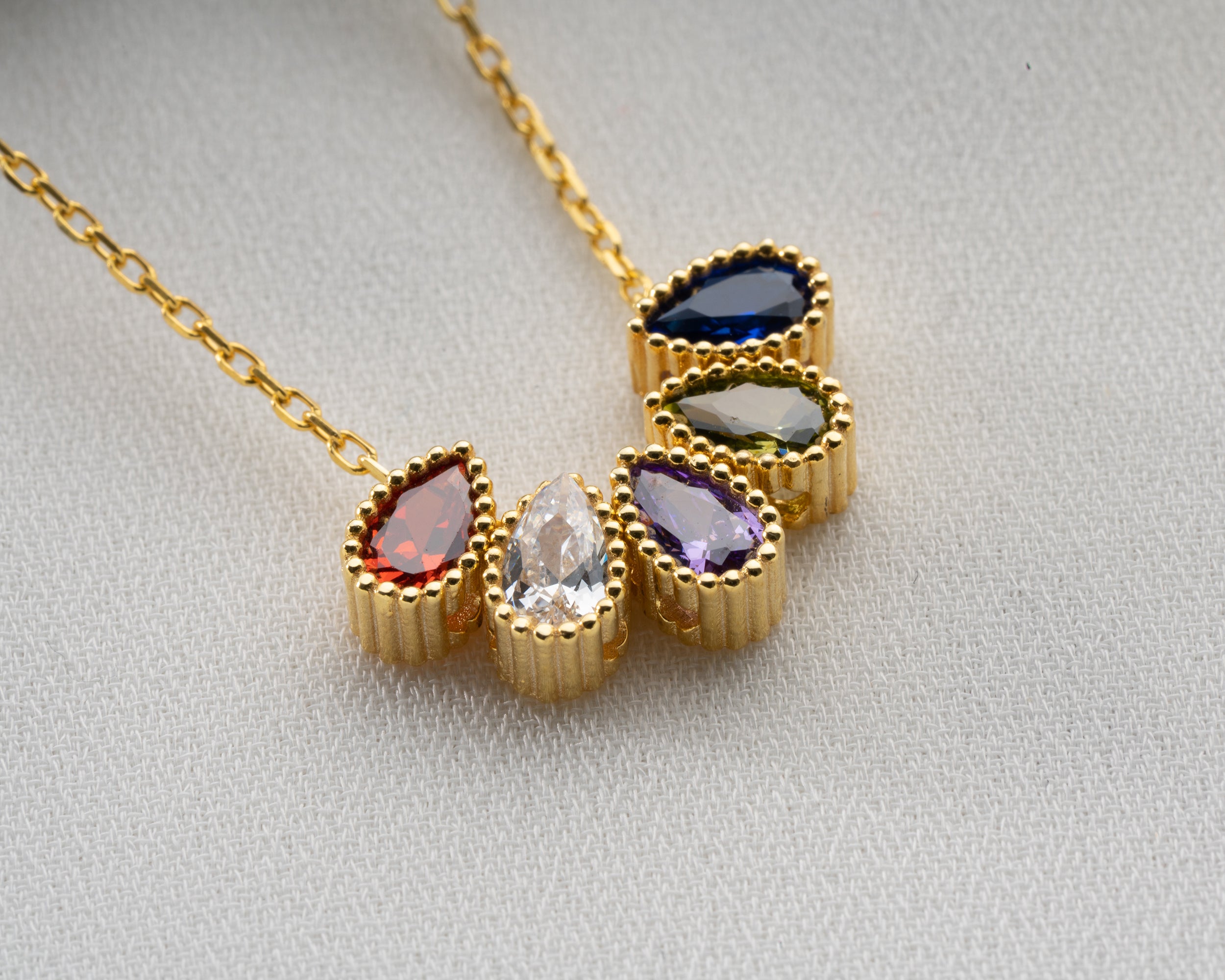 Custom Cluster Birthstone Family Necklace