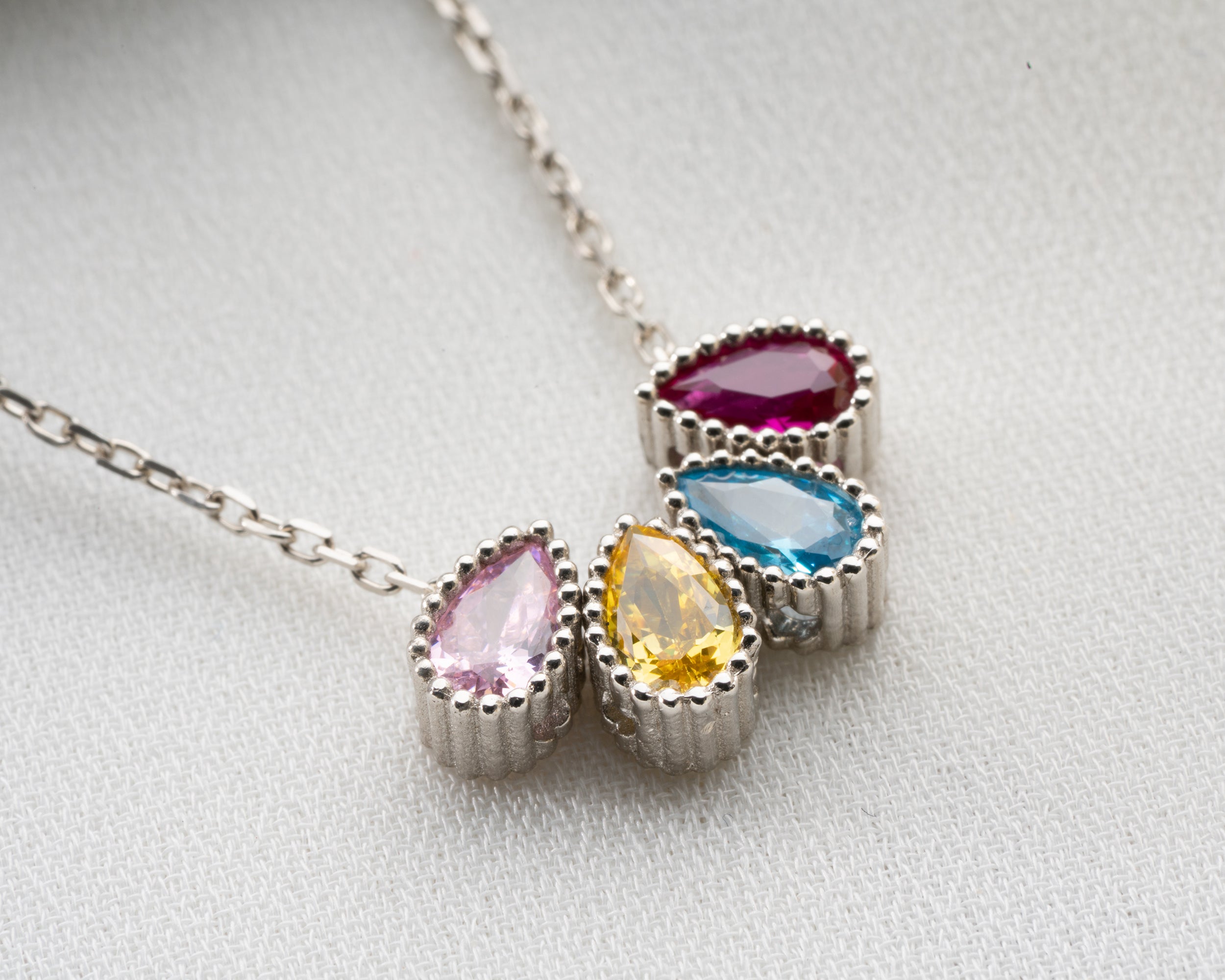Custom Cluster Birthstone Family Necklace