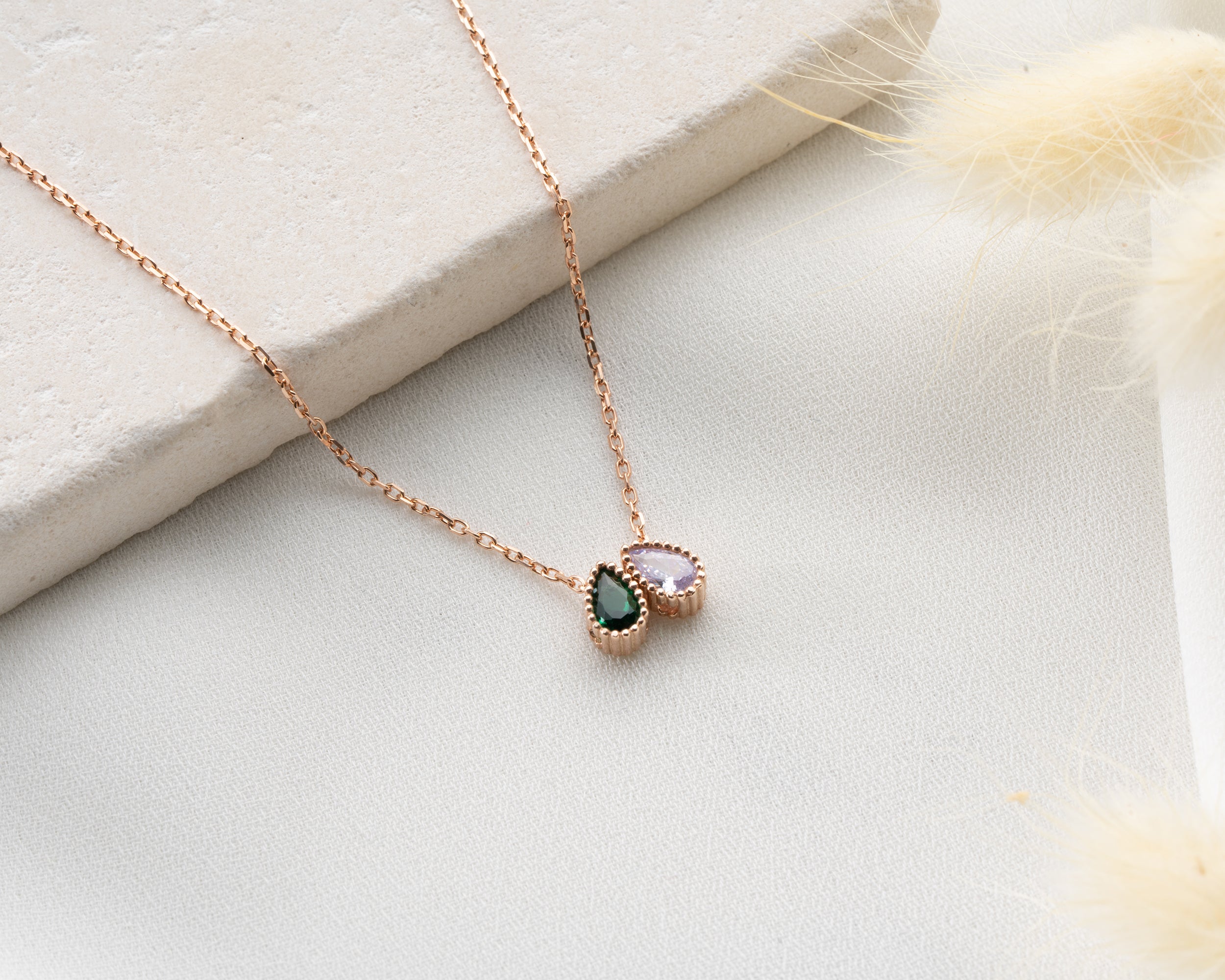 Custom Cluster Birthstone Family Necklace