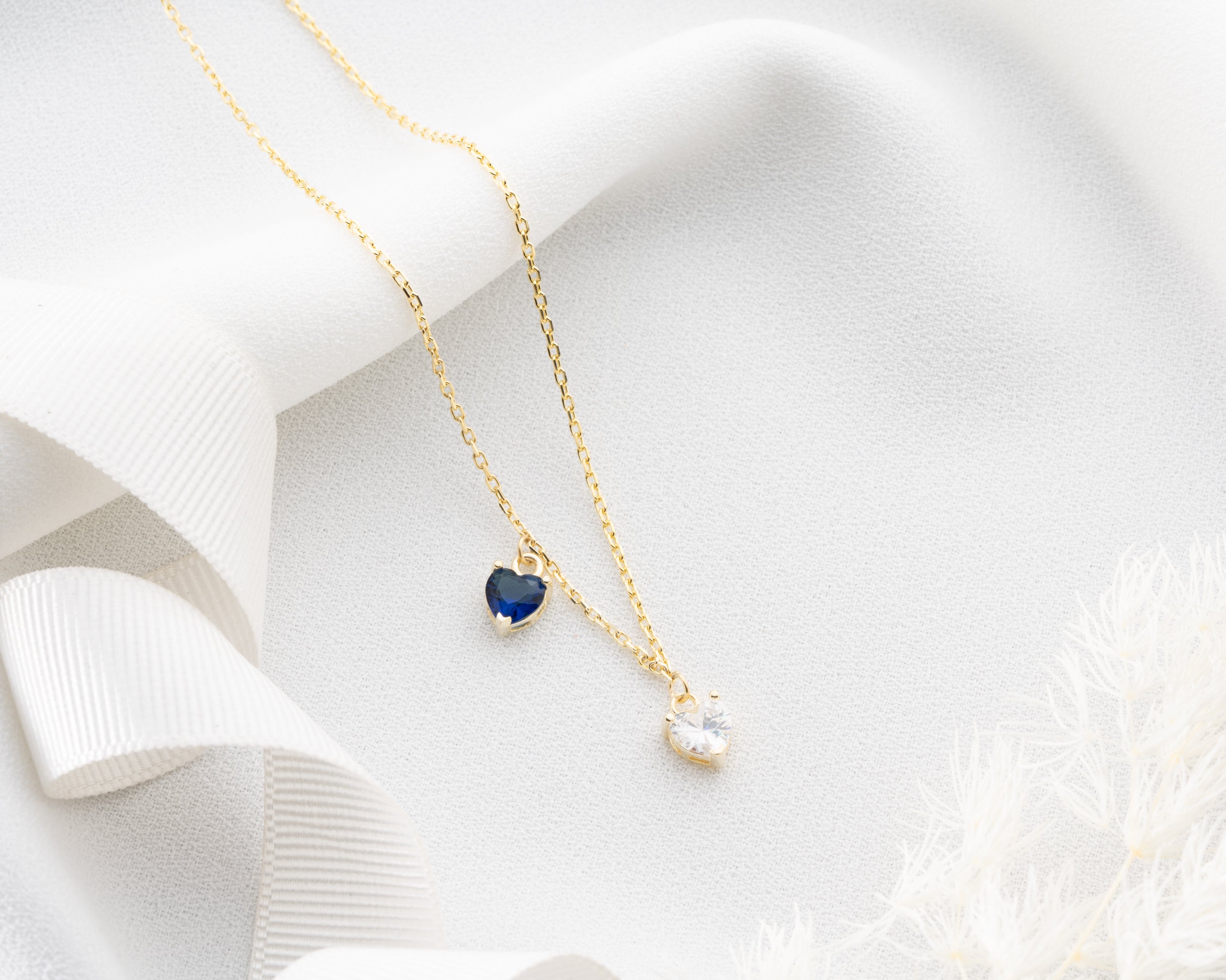 Custom Heart Birthstone Pendant Necklace