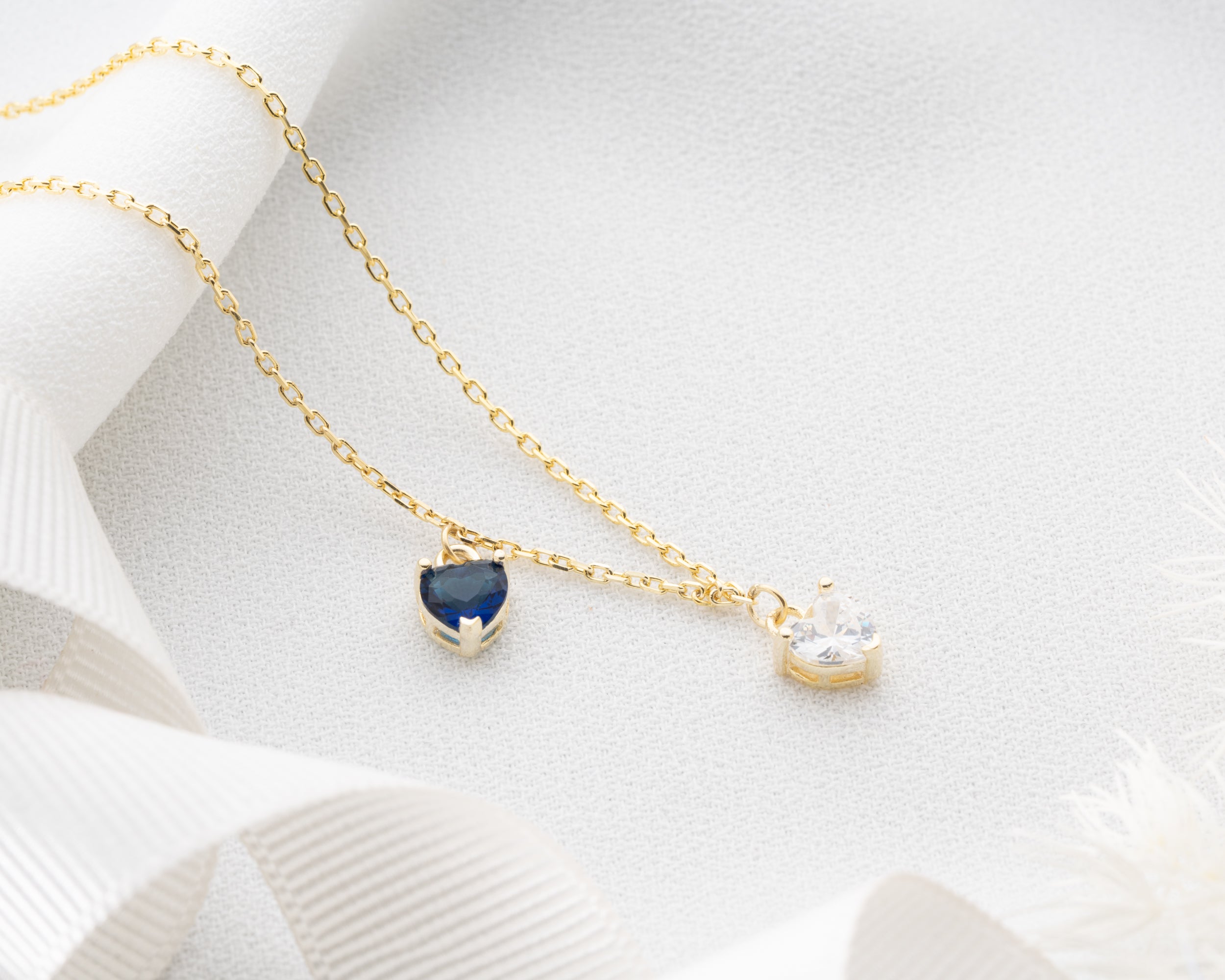 Custom Heart Birthstone Pendant Necklace