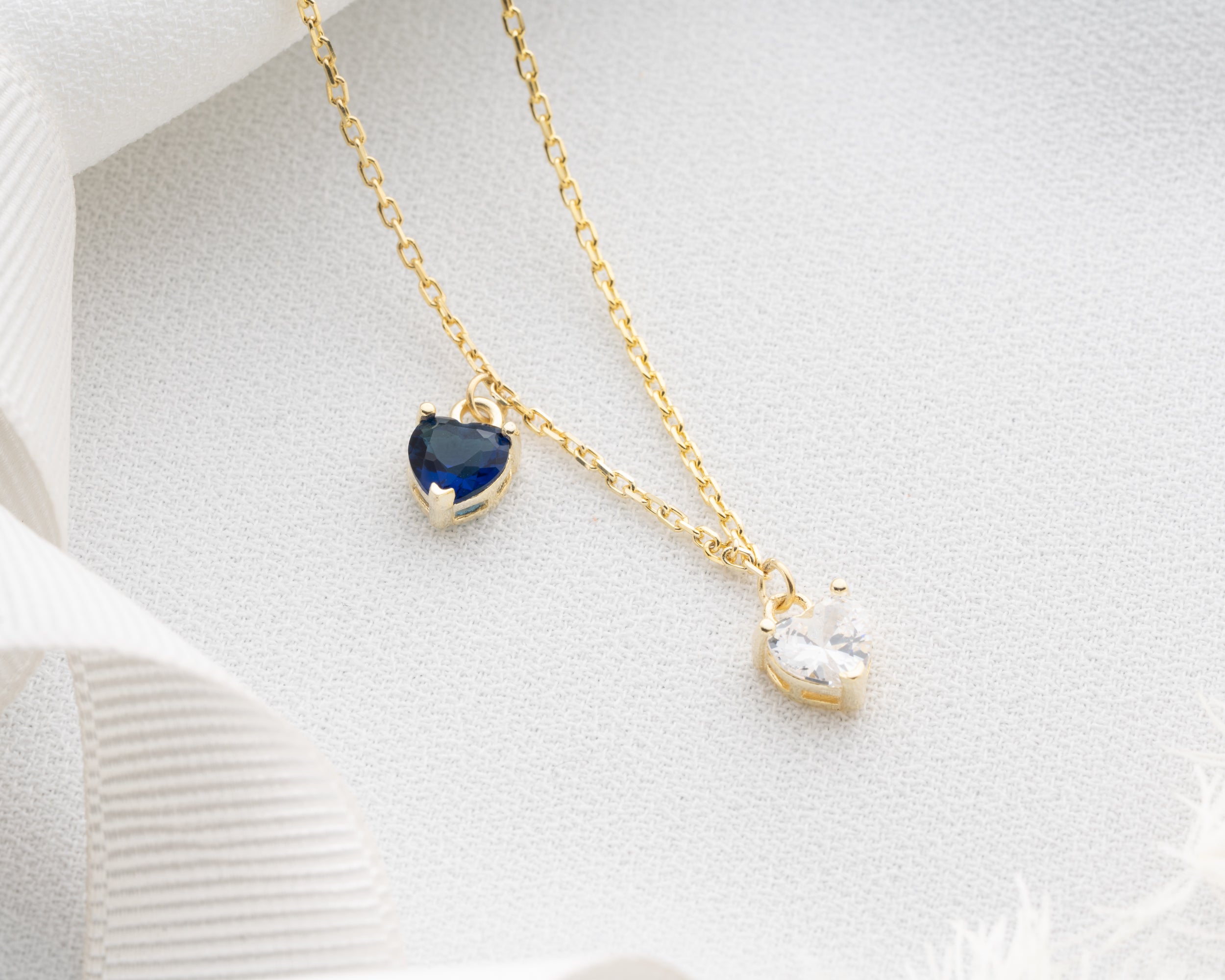 Custom Heart Birthstone Pendant Necklace