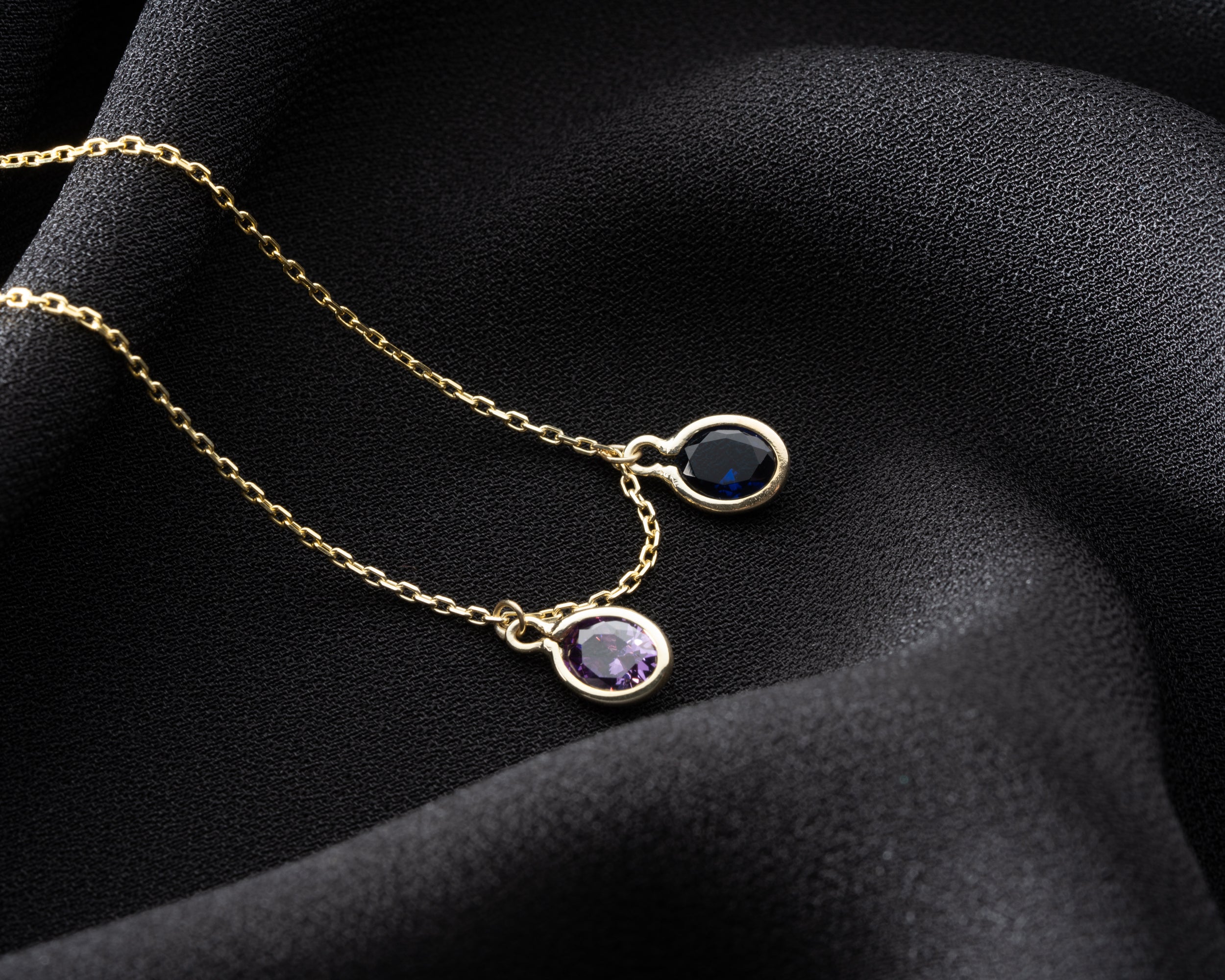 Layered Oval Birthstone Necklace