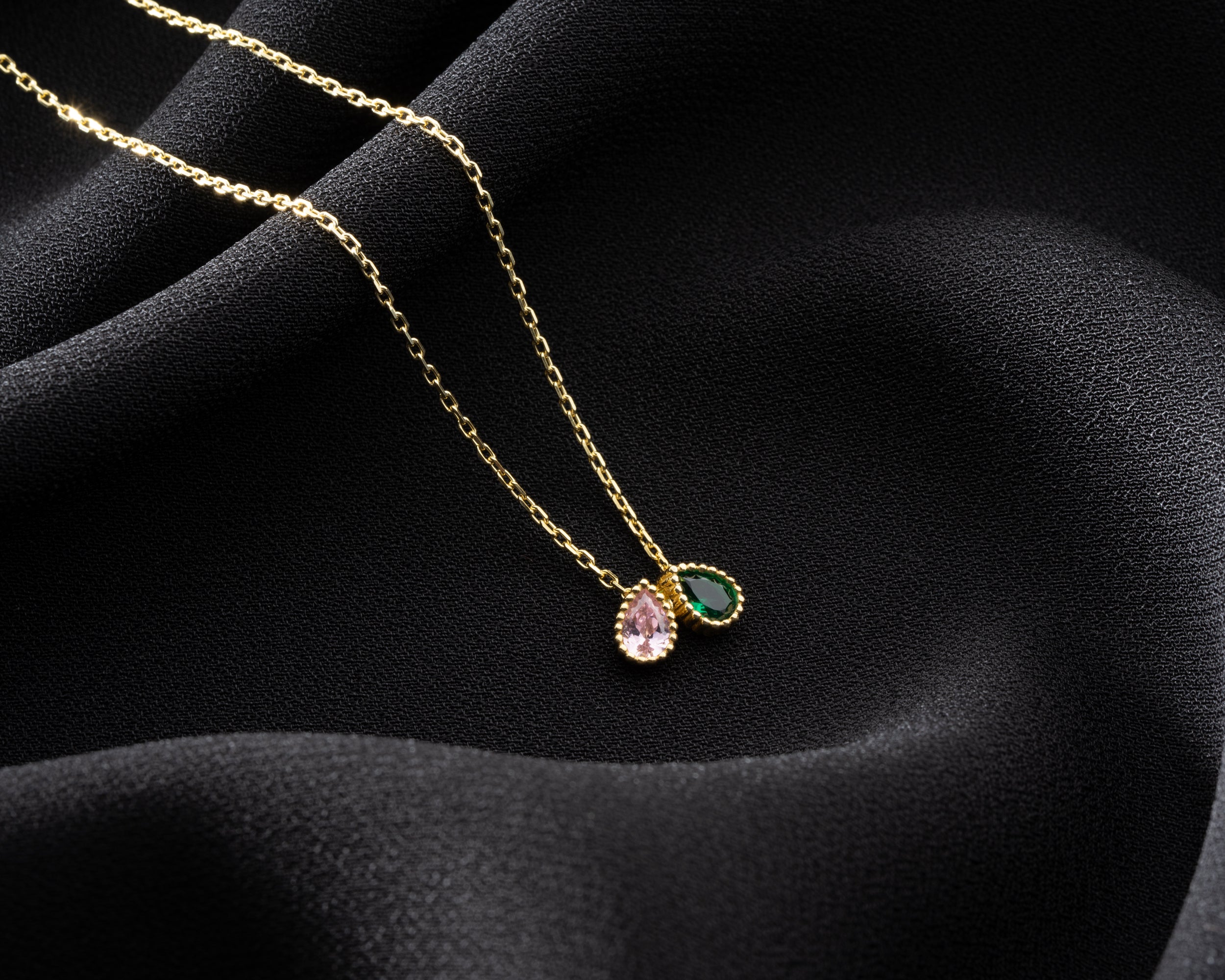 Marquise Cluster Family Birthstone Necklace