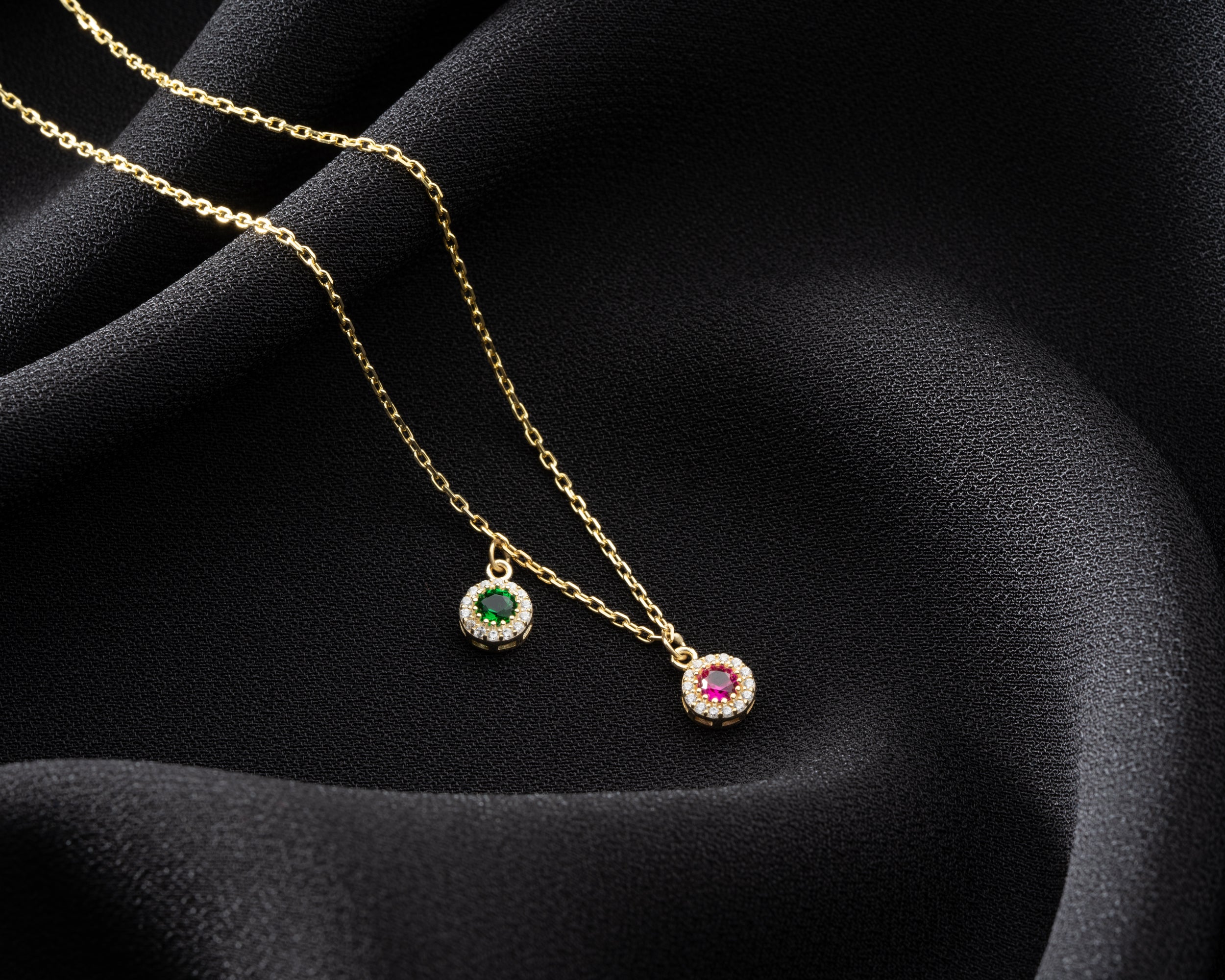 Custom Round Family Birthstone Necklace