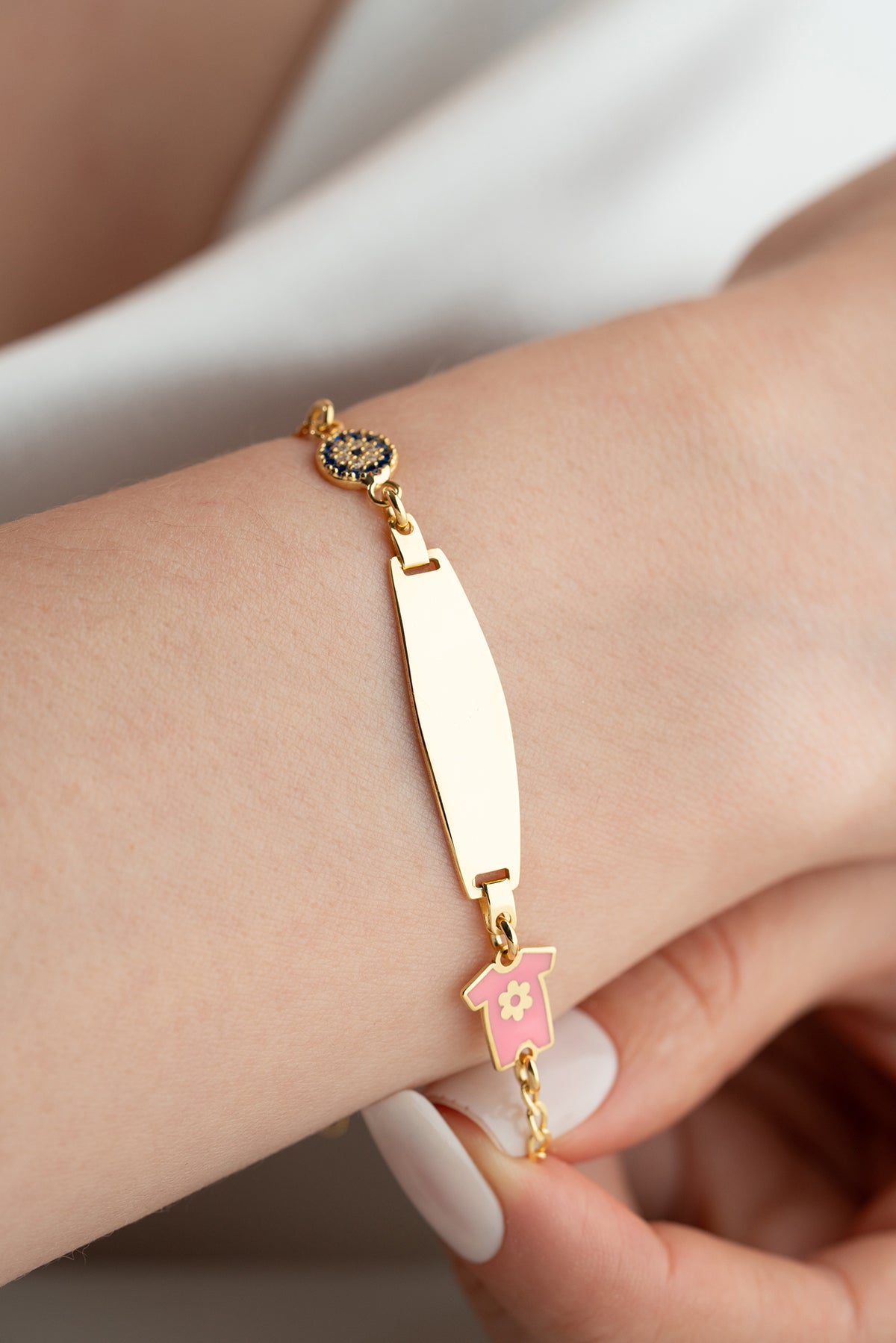 Custom Baby Girl Onesie ID Bracelet