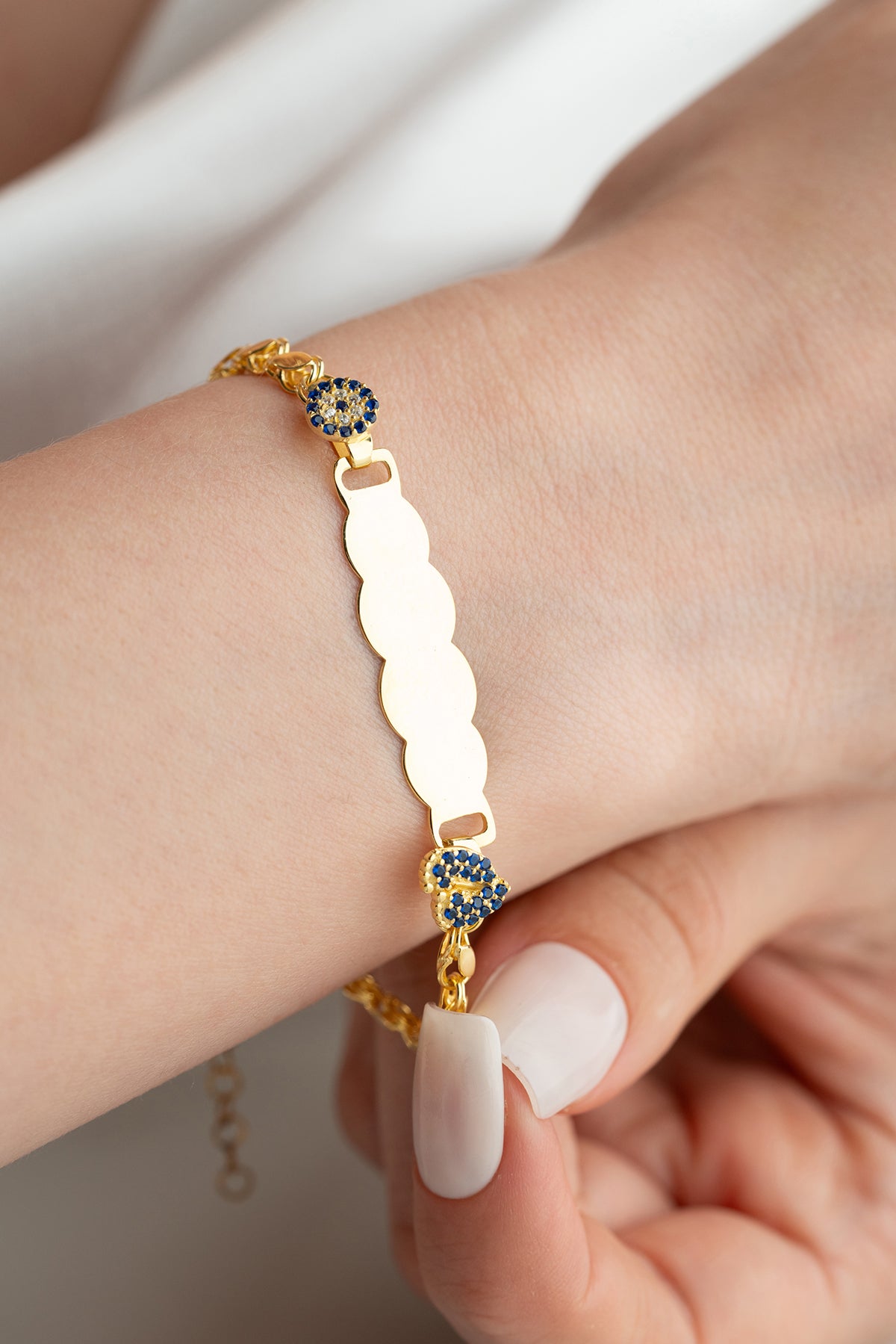 Personalized Kids Bracelet with Pave Heart Charm