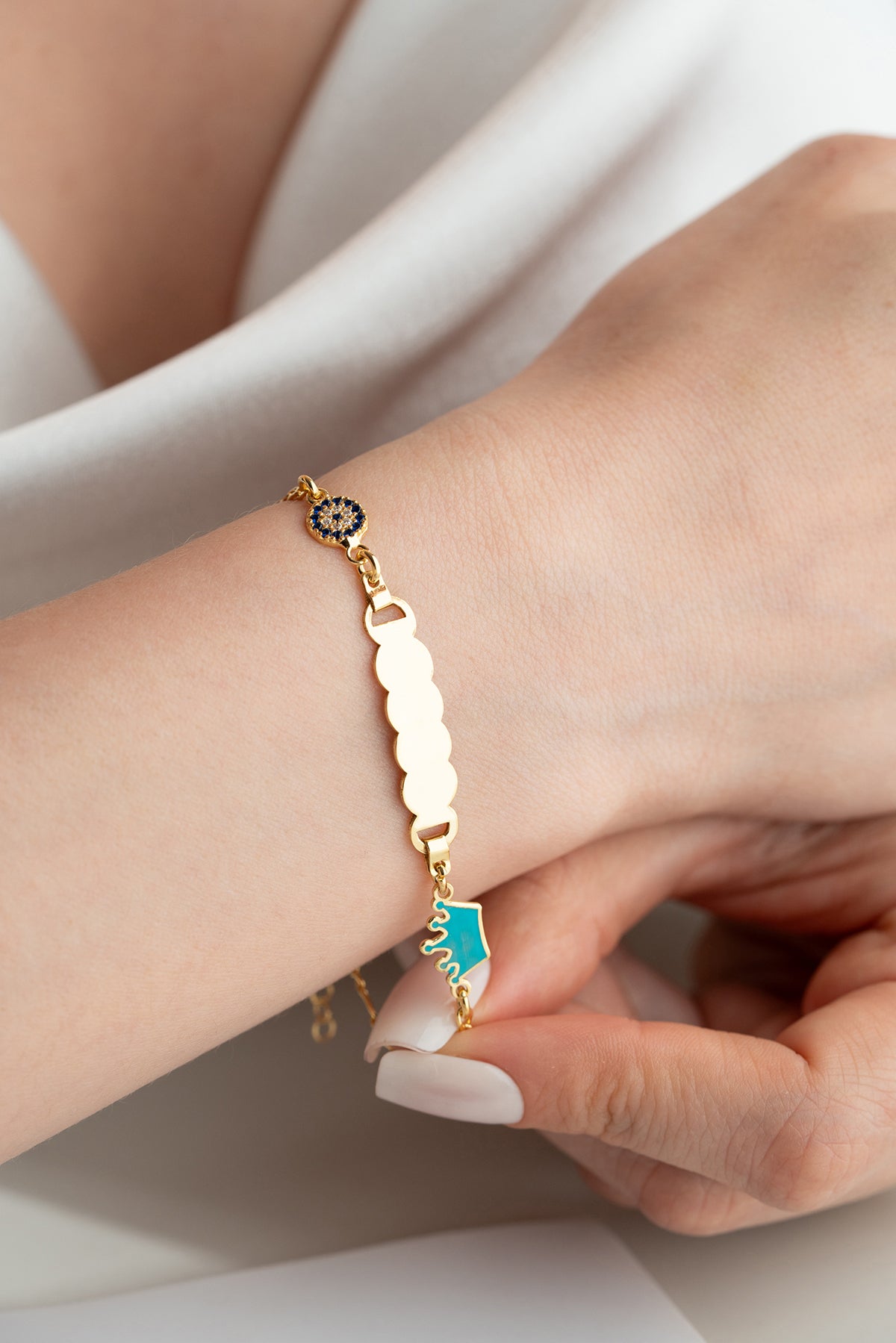 Kids Personalized Crown Charm Bracelet