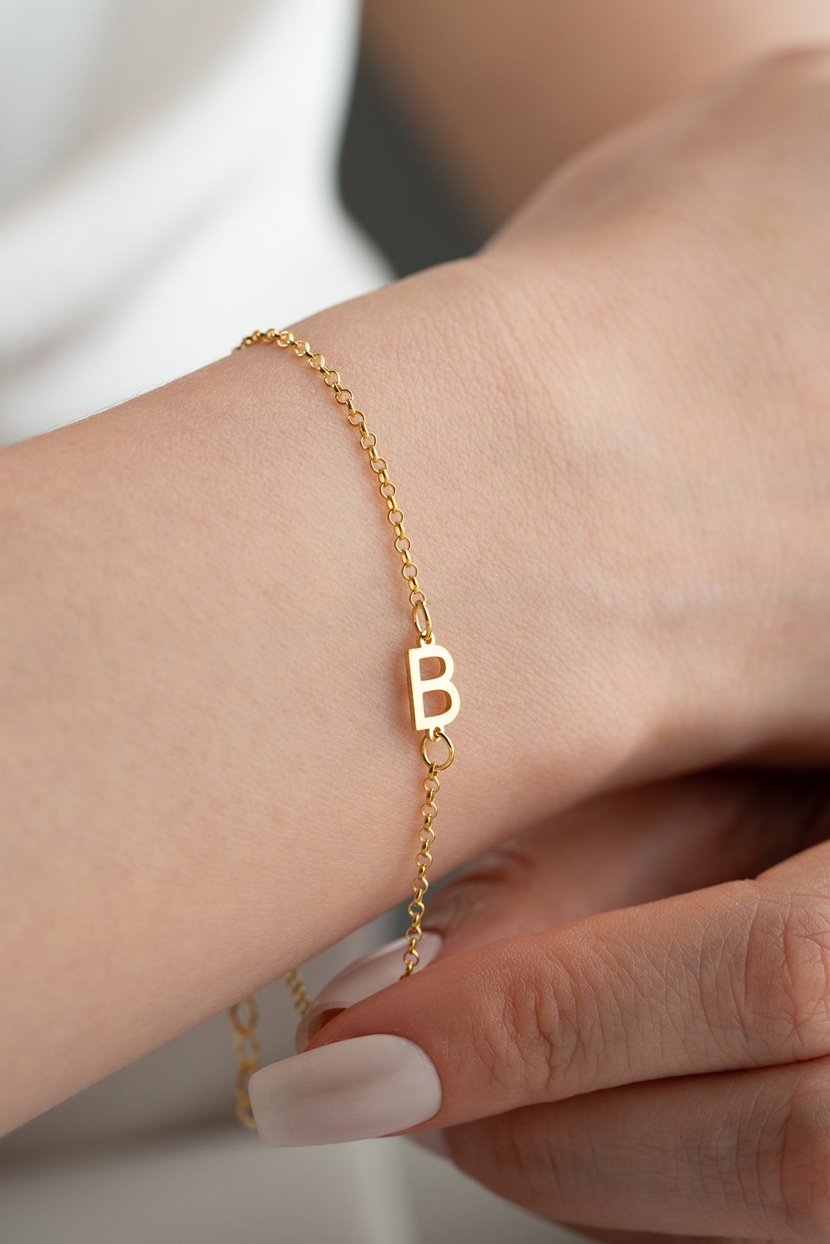 Custom Initial Bracelet in Gold