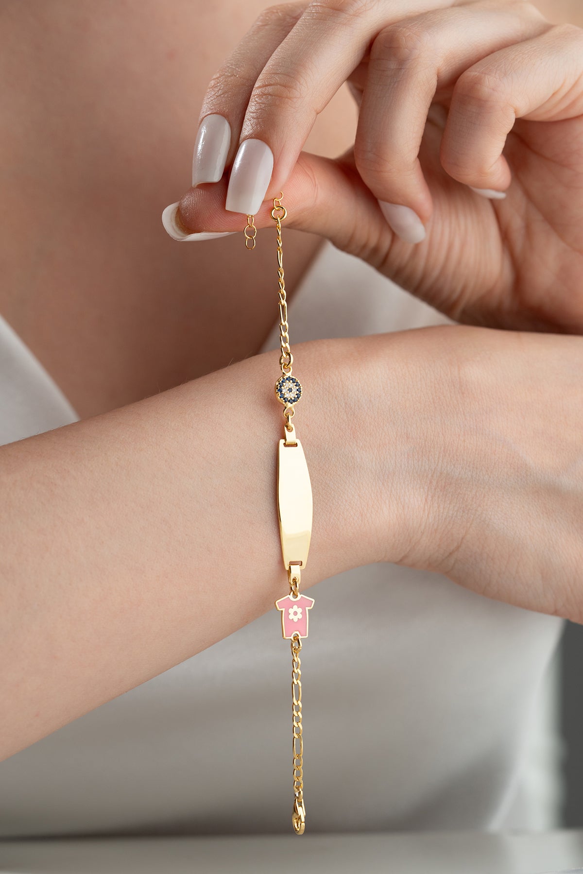 Custom Baby Girl Onesie ID Bracelet