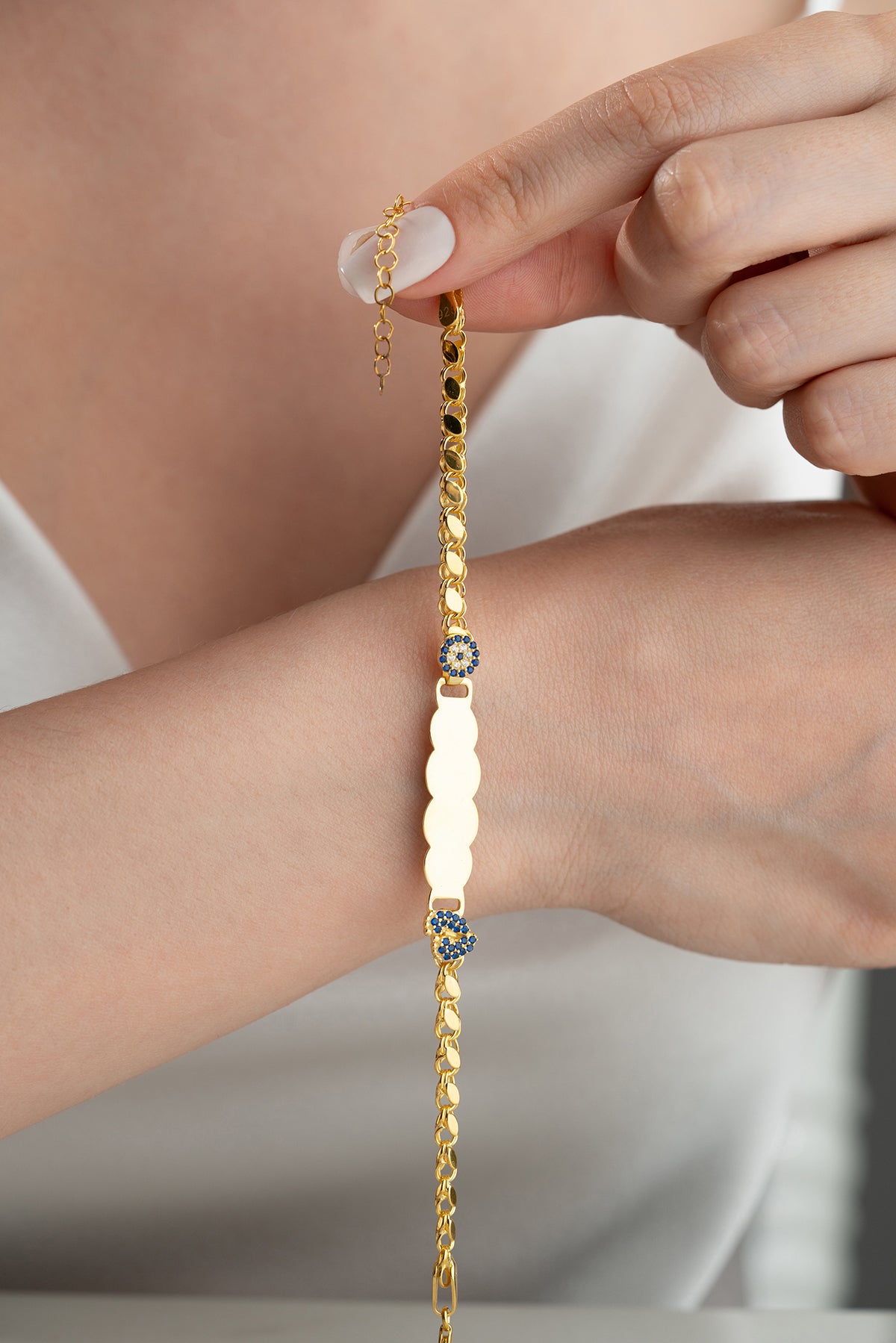 Personalized Kids Bracelet with Pave Heart Charm