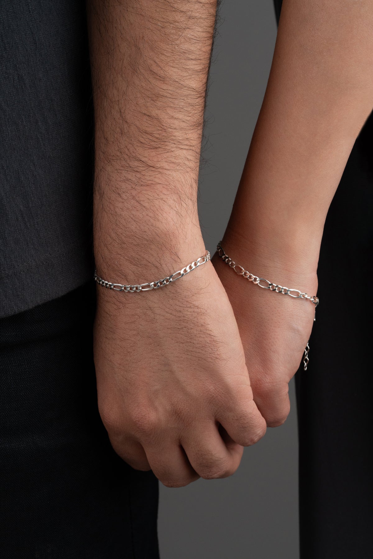 His and Hers Figaro Chain Bracelet Set
