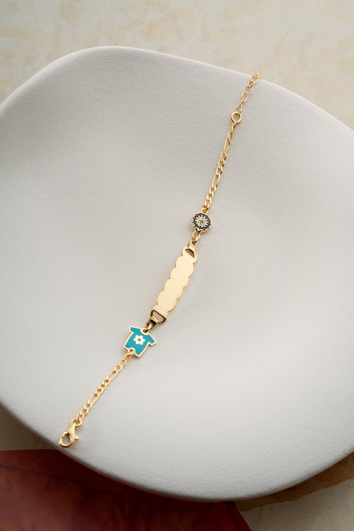 Custom Baby Name Bracelet with Onesie Charm