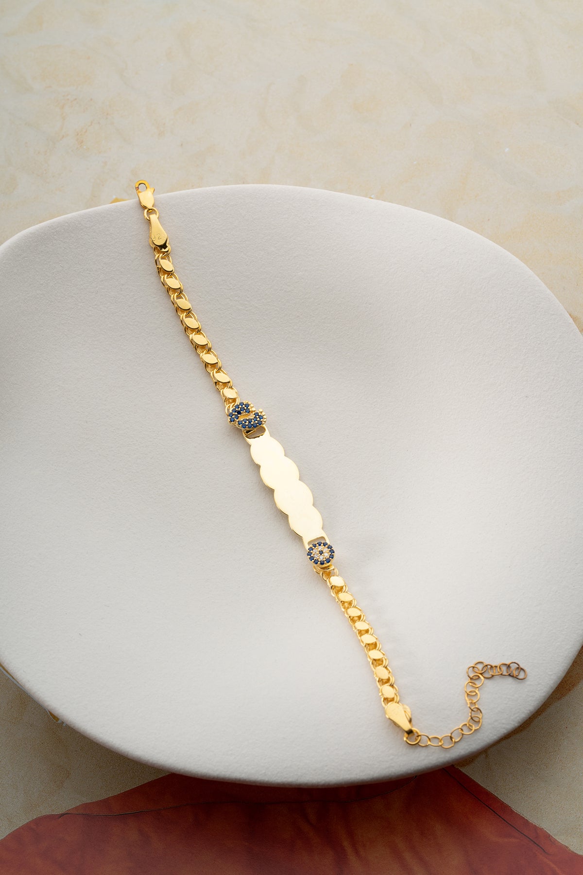 Personalized Kids Bracelet with Pave Heart Charm