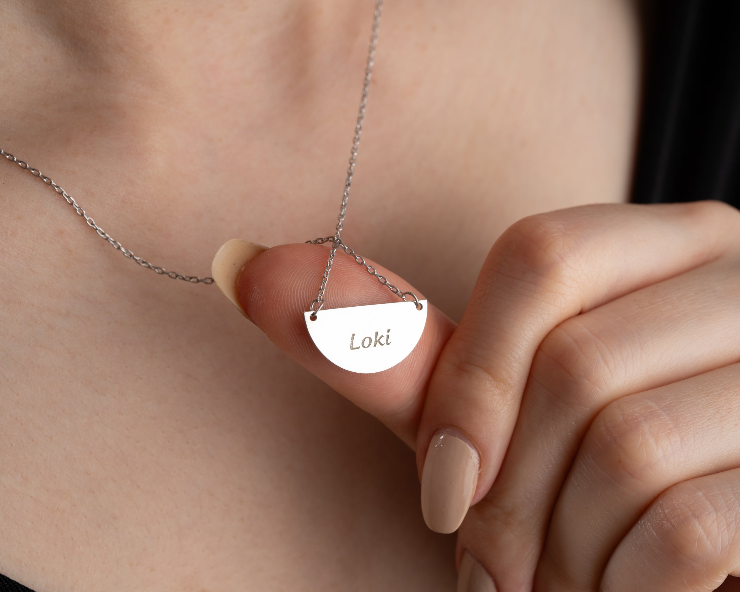 Custom Pet Name Paw Print Necklace