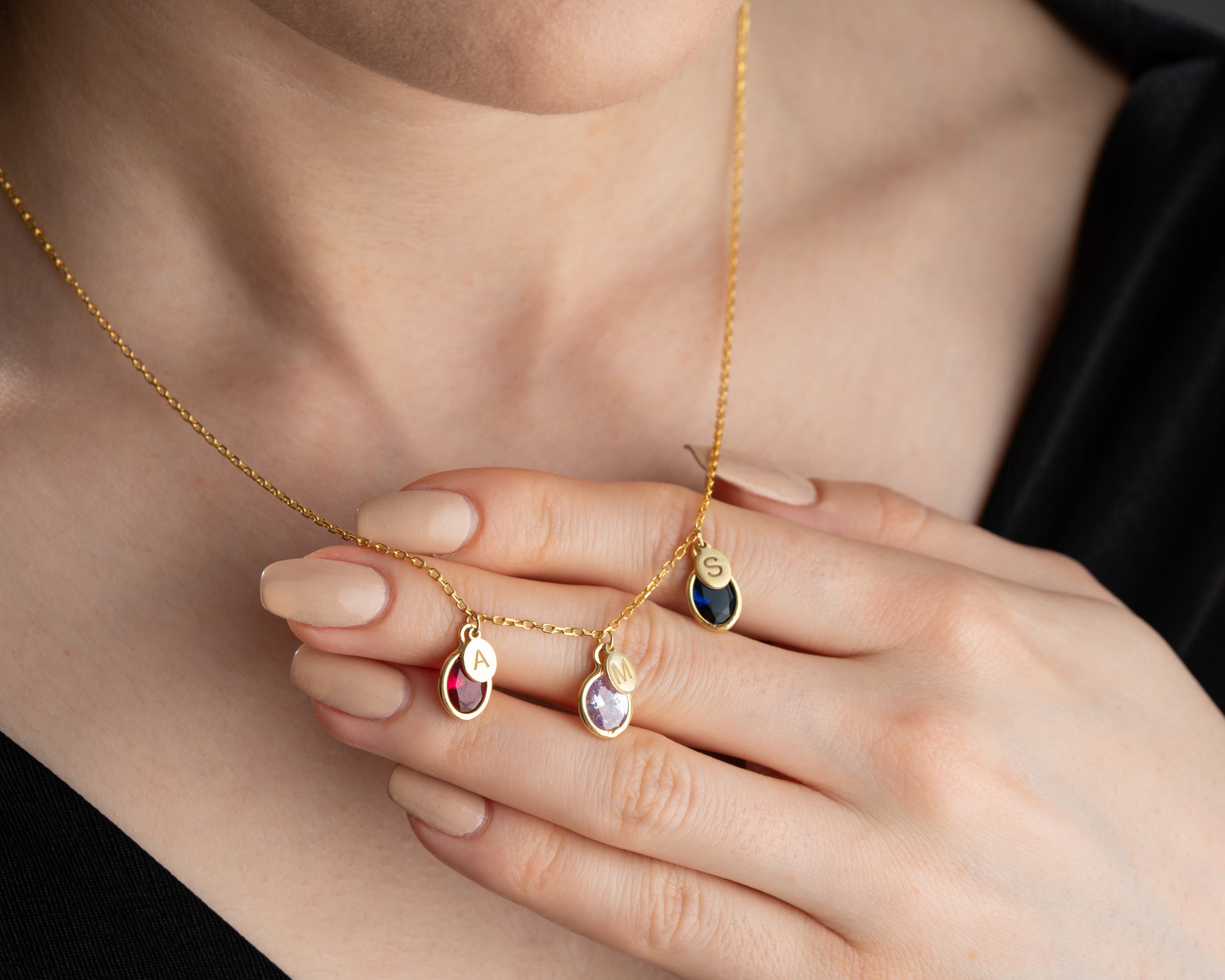 Custom Family Birthstone Necklace
