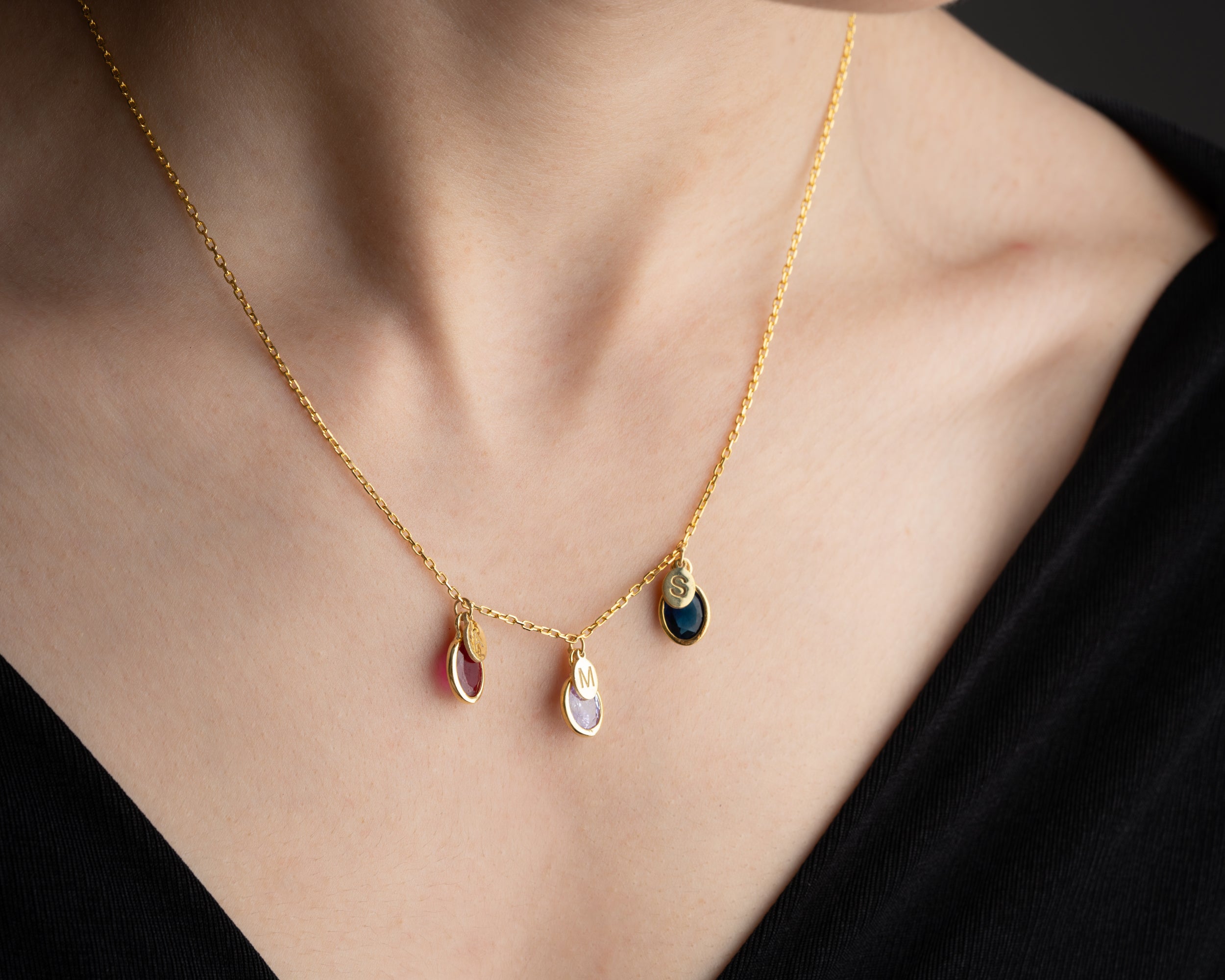 Custom Family Birthstone Necklace