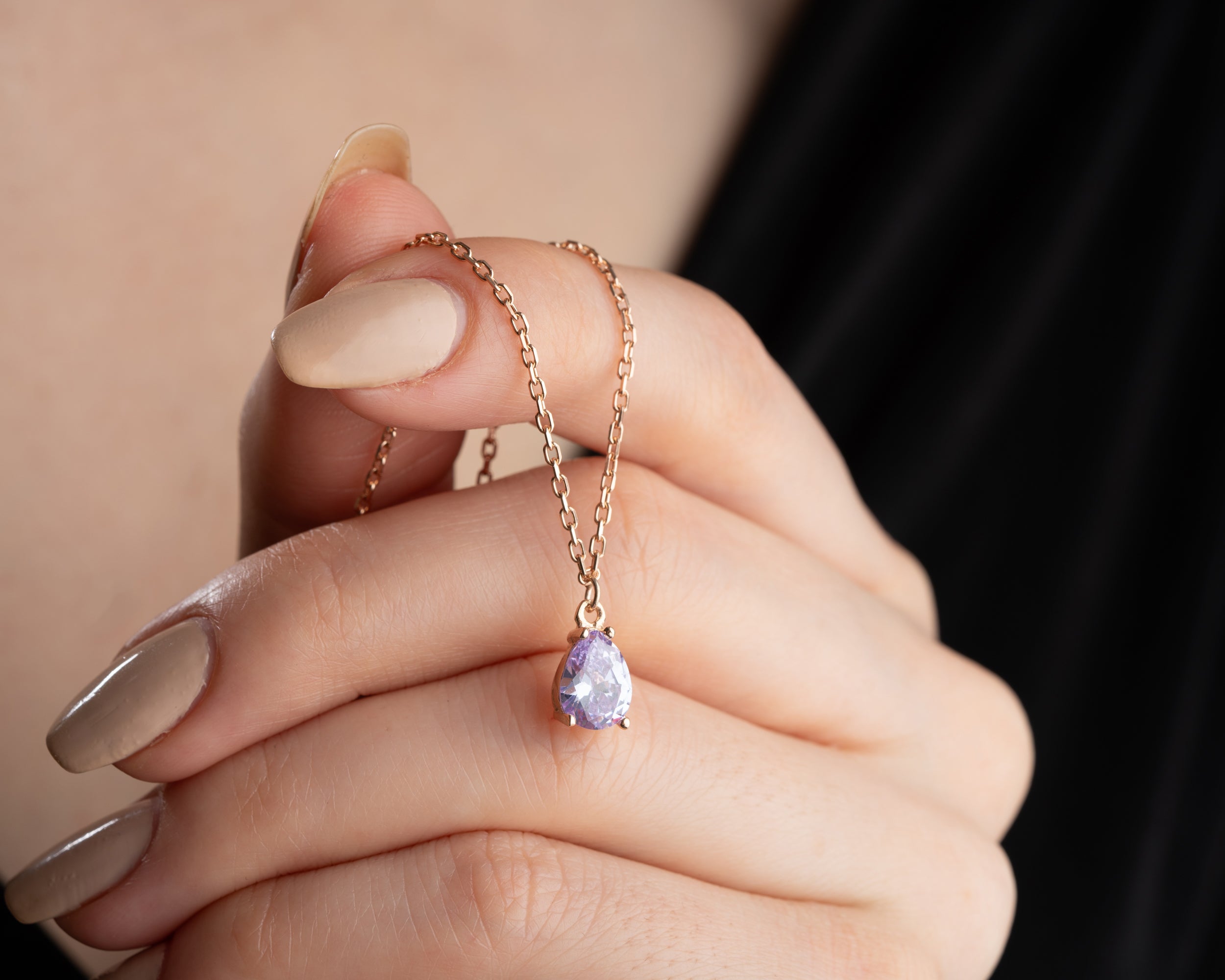 Custom Family Birthstone Dangle Necklace
