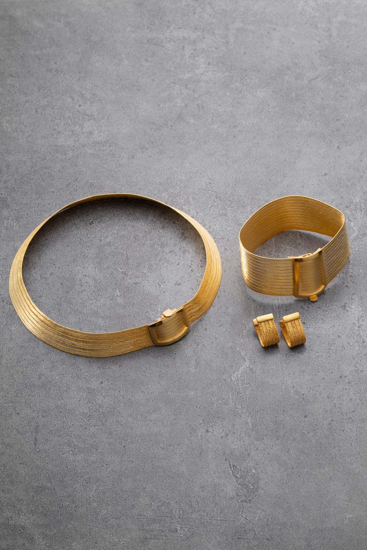 Woven Mesh Buckle Jewelry Set