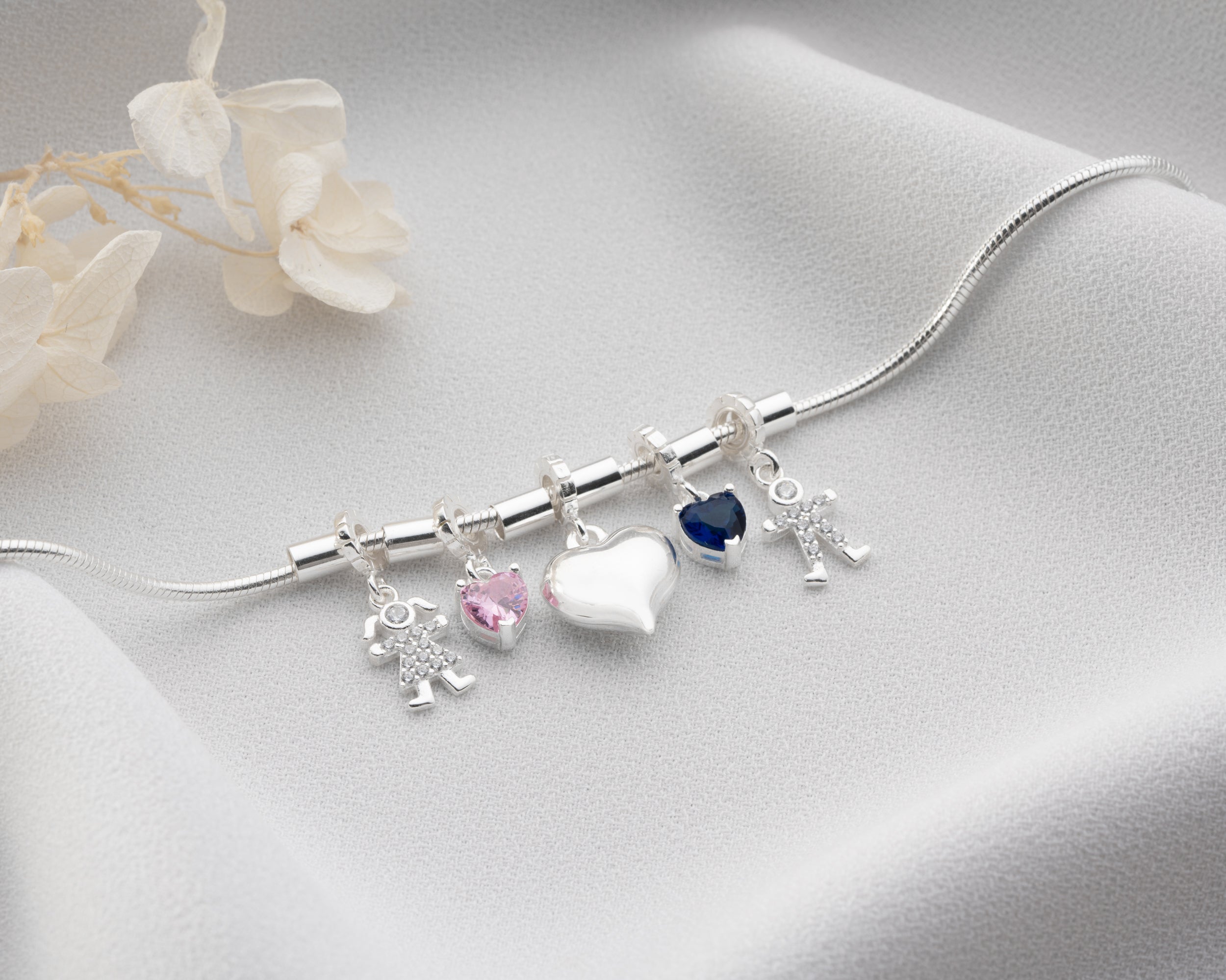 Custom Paw Print Birthstone Necklace