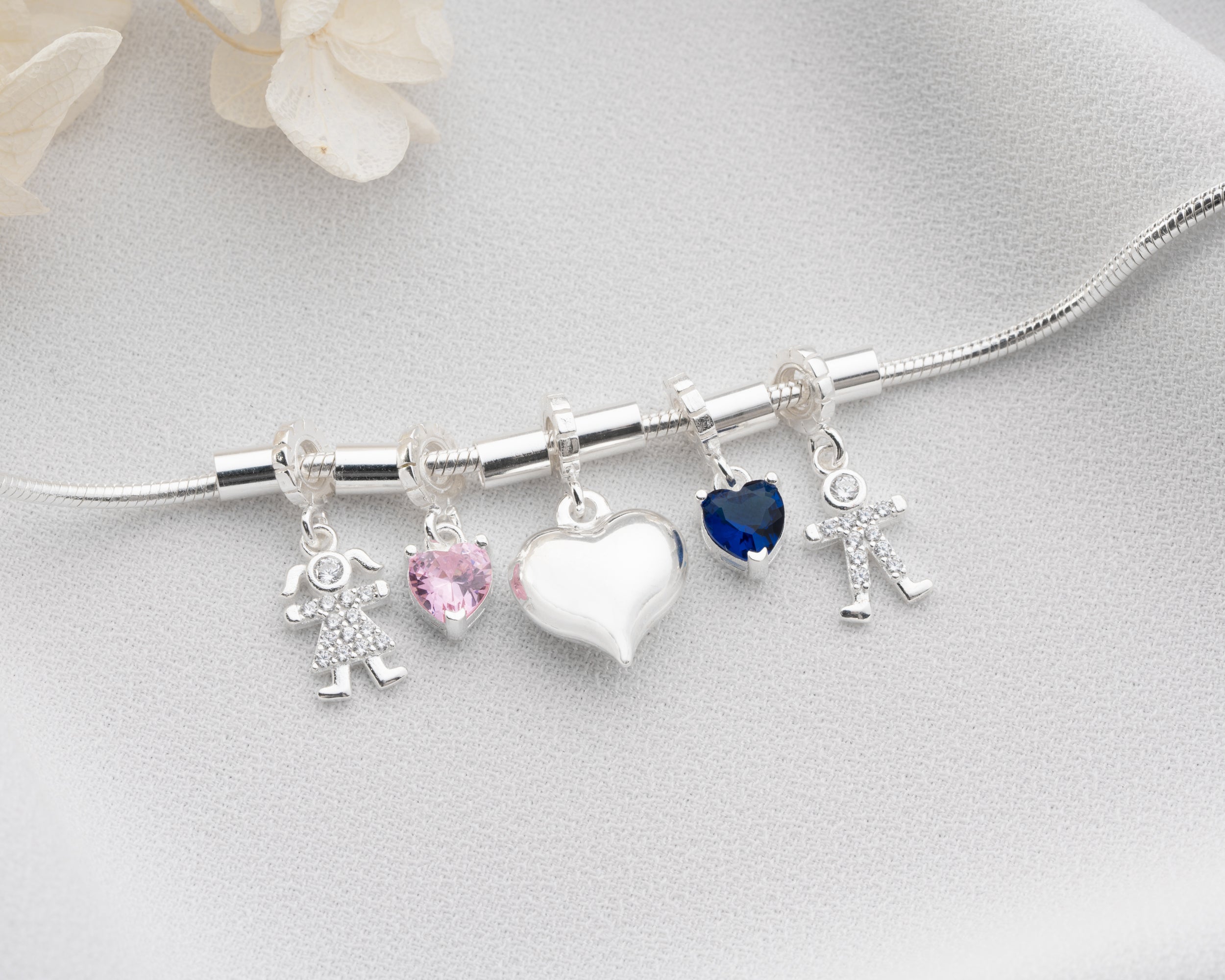 Custom Paw Print Birthstone Necklace