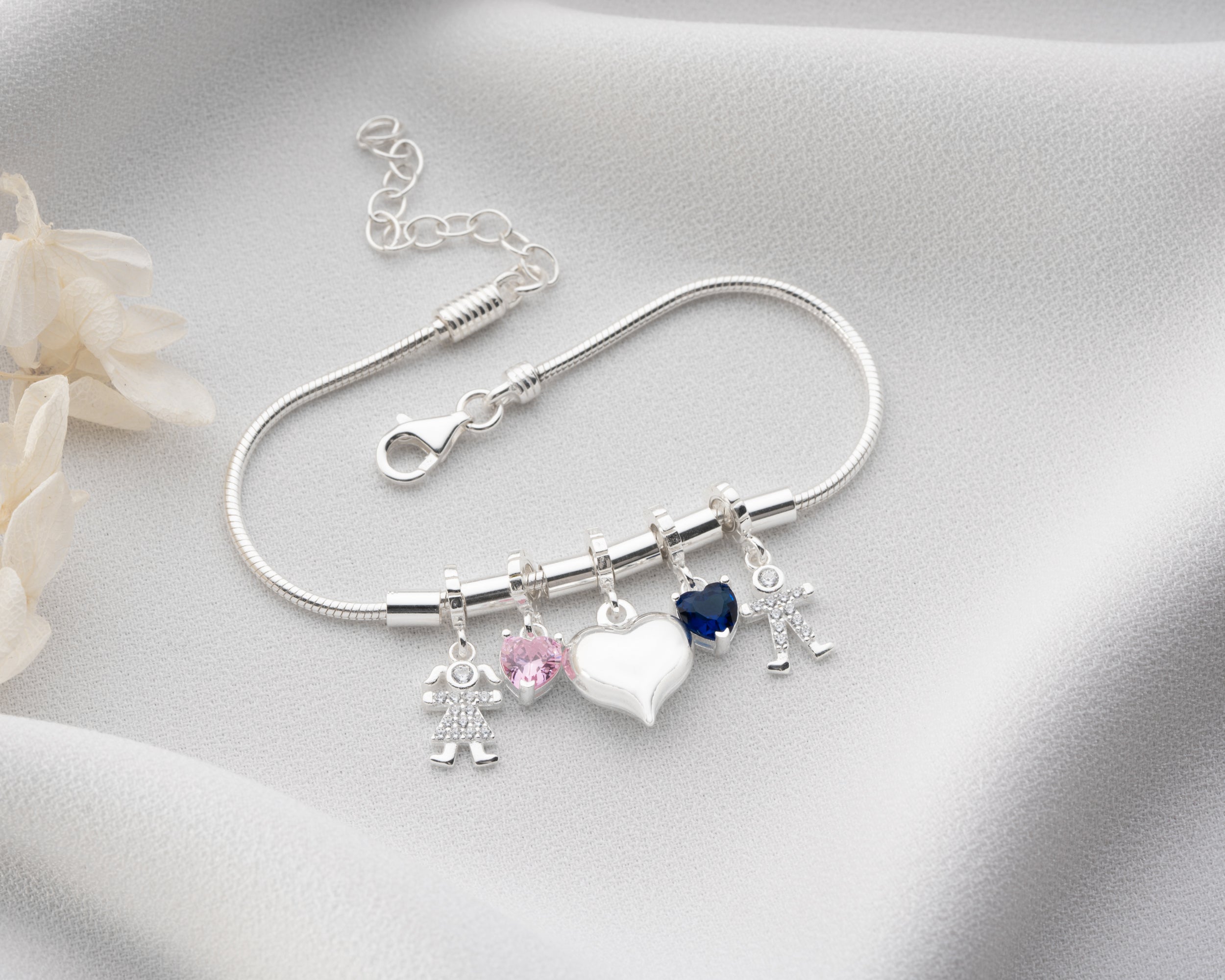 Custom Paw Print Birthstone Necklace