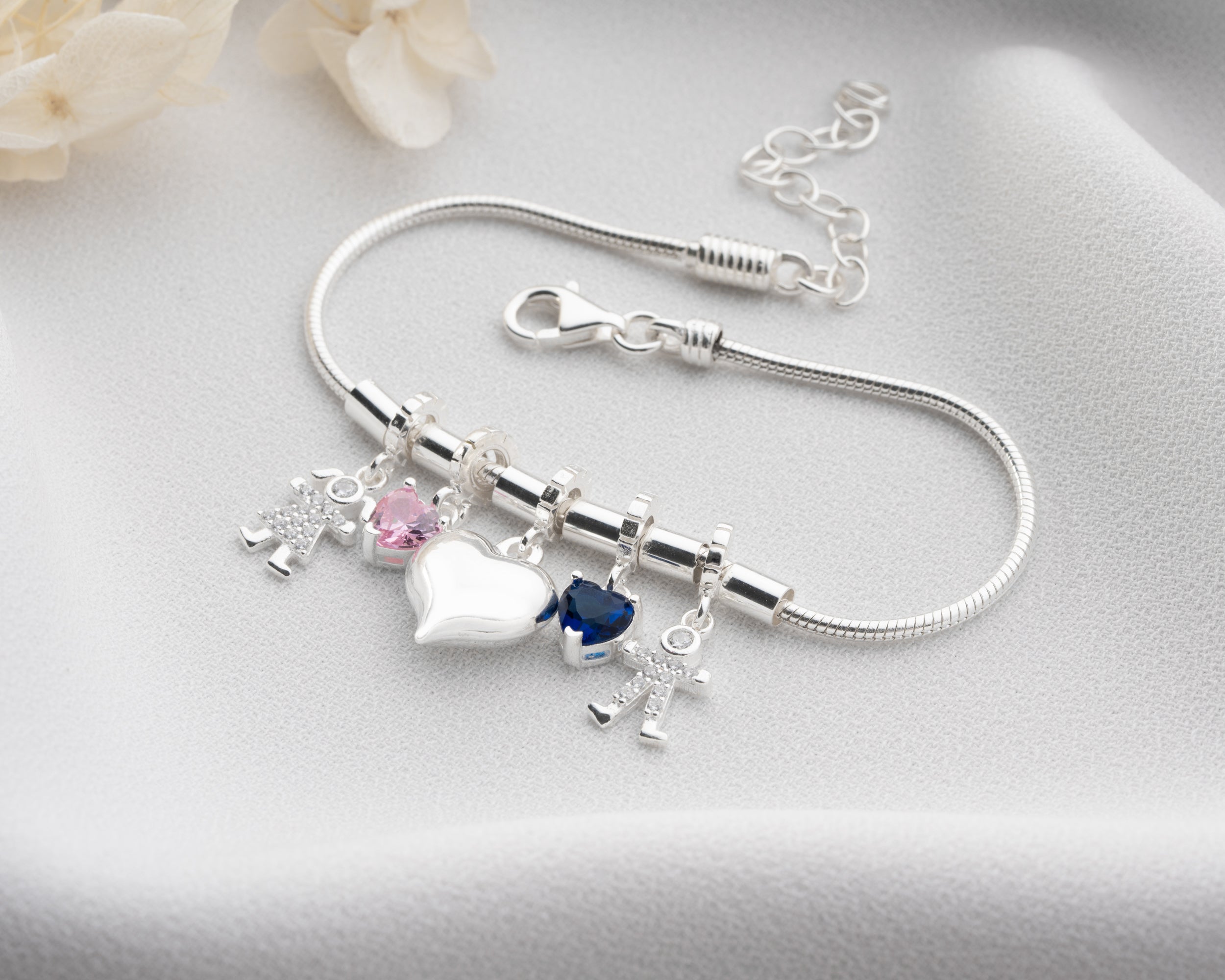 Custom Paw Print Birthstone Necklace