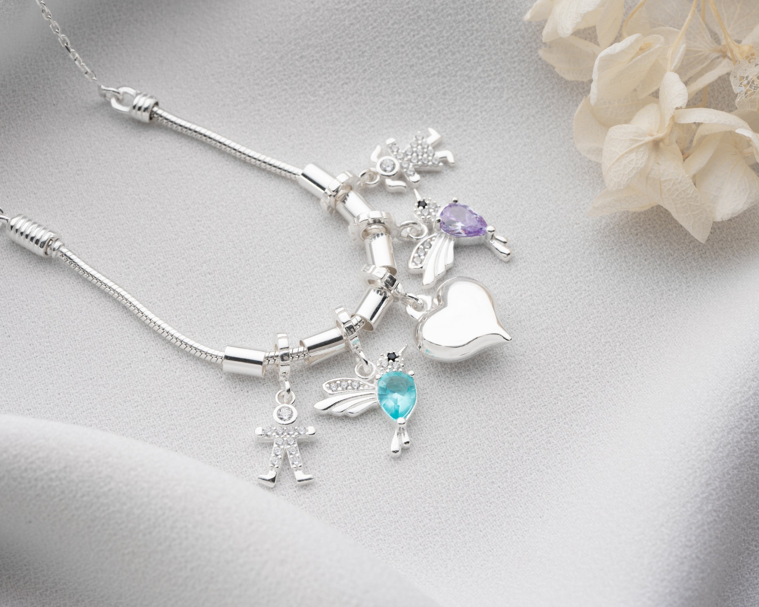 Custom Kids Birthstone Charm Necklace