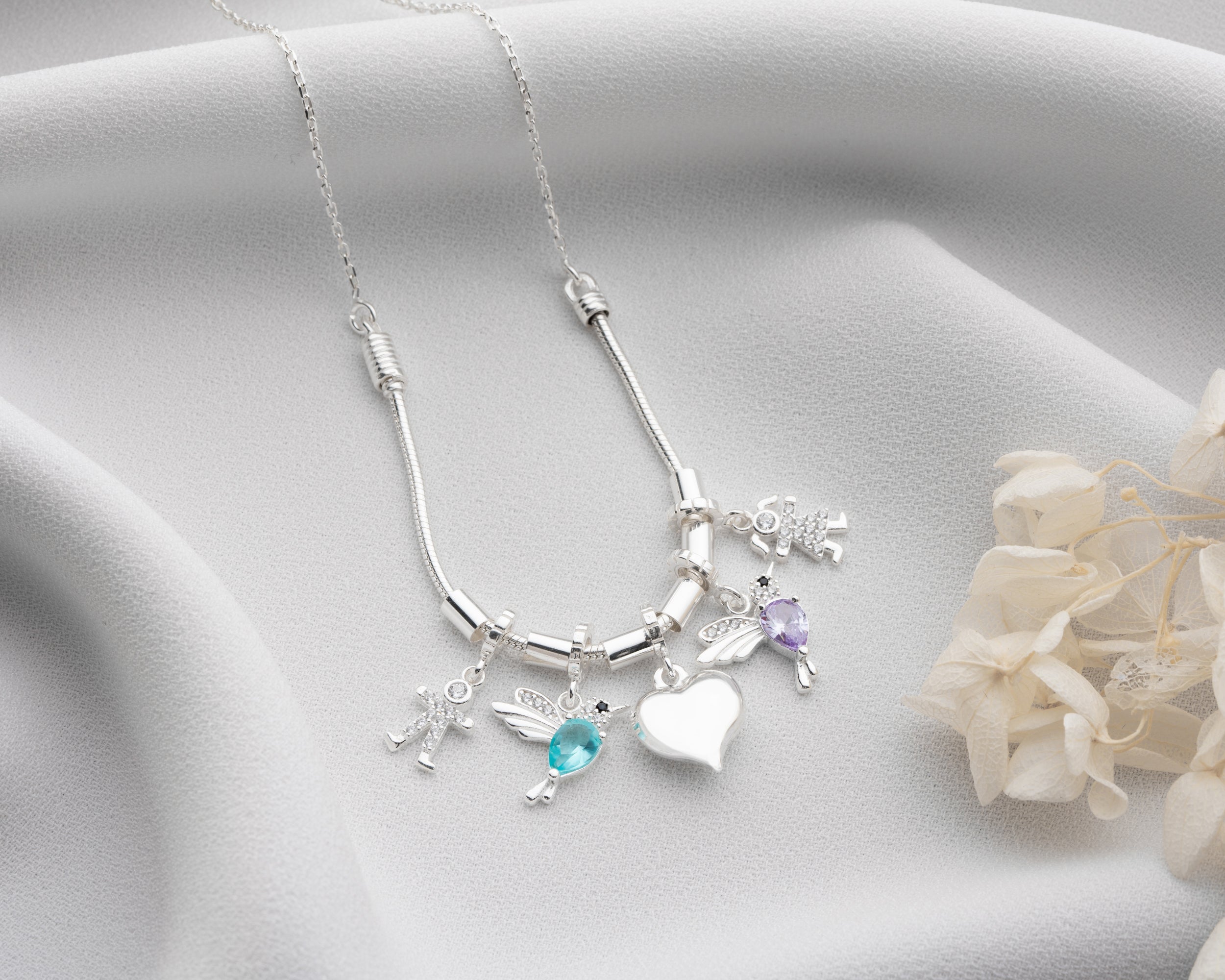 Custom Kids Birthstone Charm Necklace