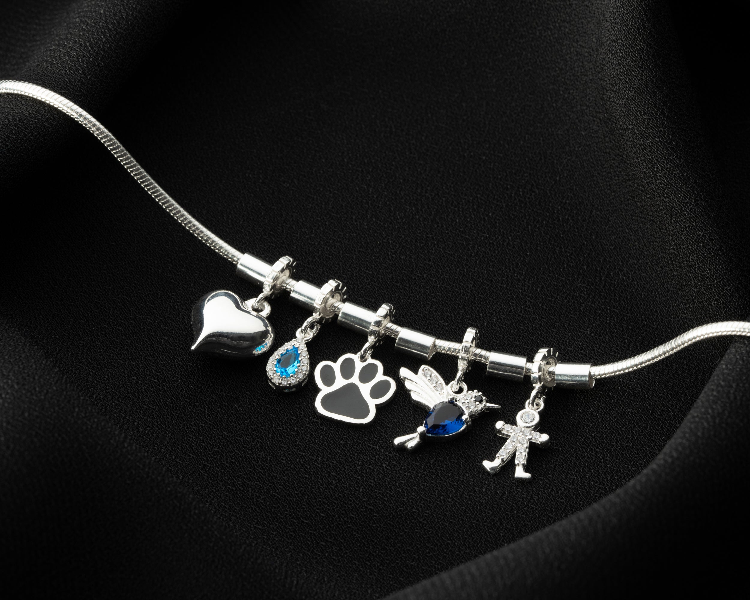 Custom Multi Charm Birthstone Bracelet