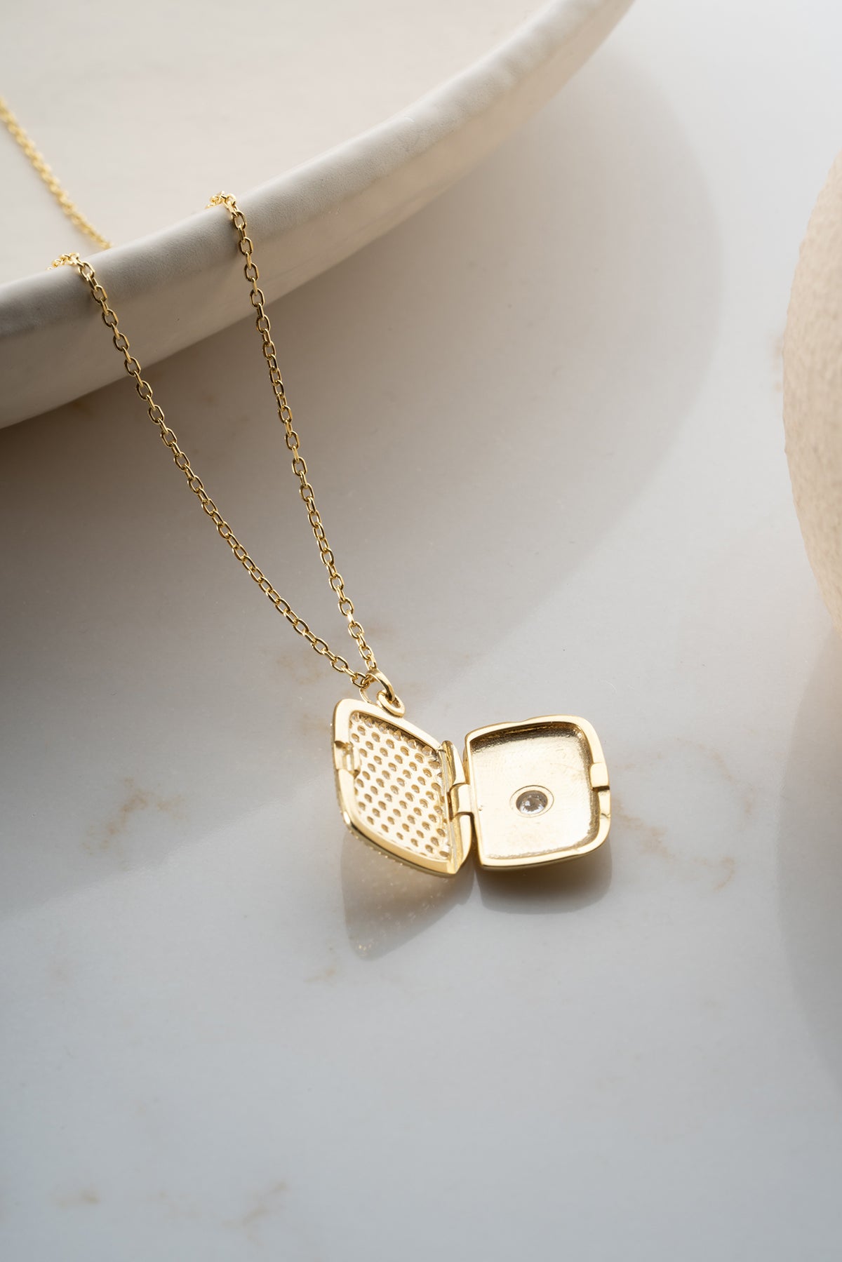 Pave Crystal Rectangle Pendant Necklace