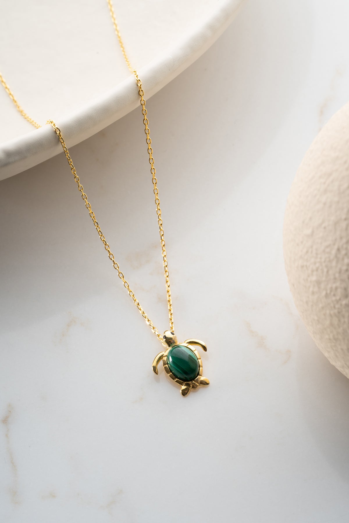 Malachite Sea Turtle Necklace