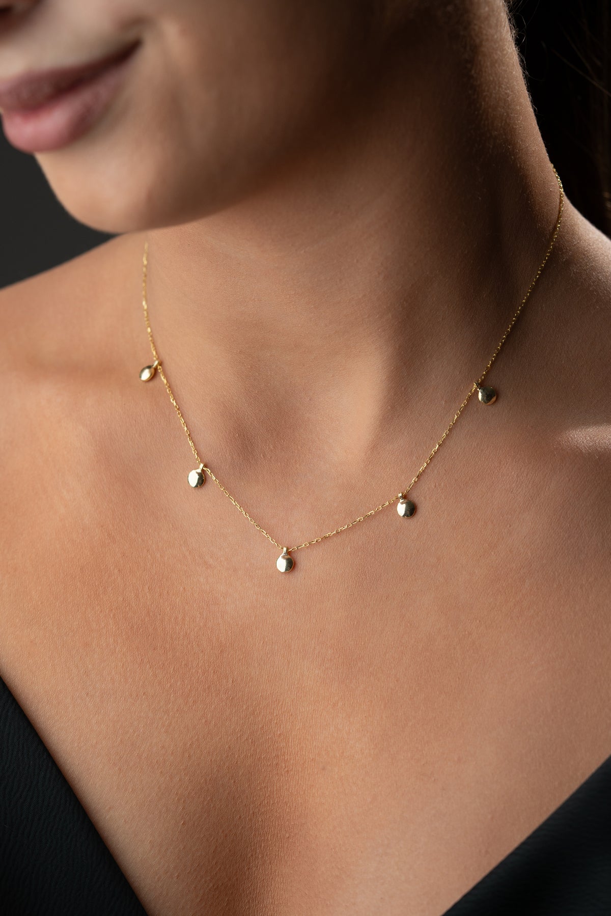 Lucky Charm Gold Disc Necklace