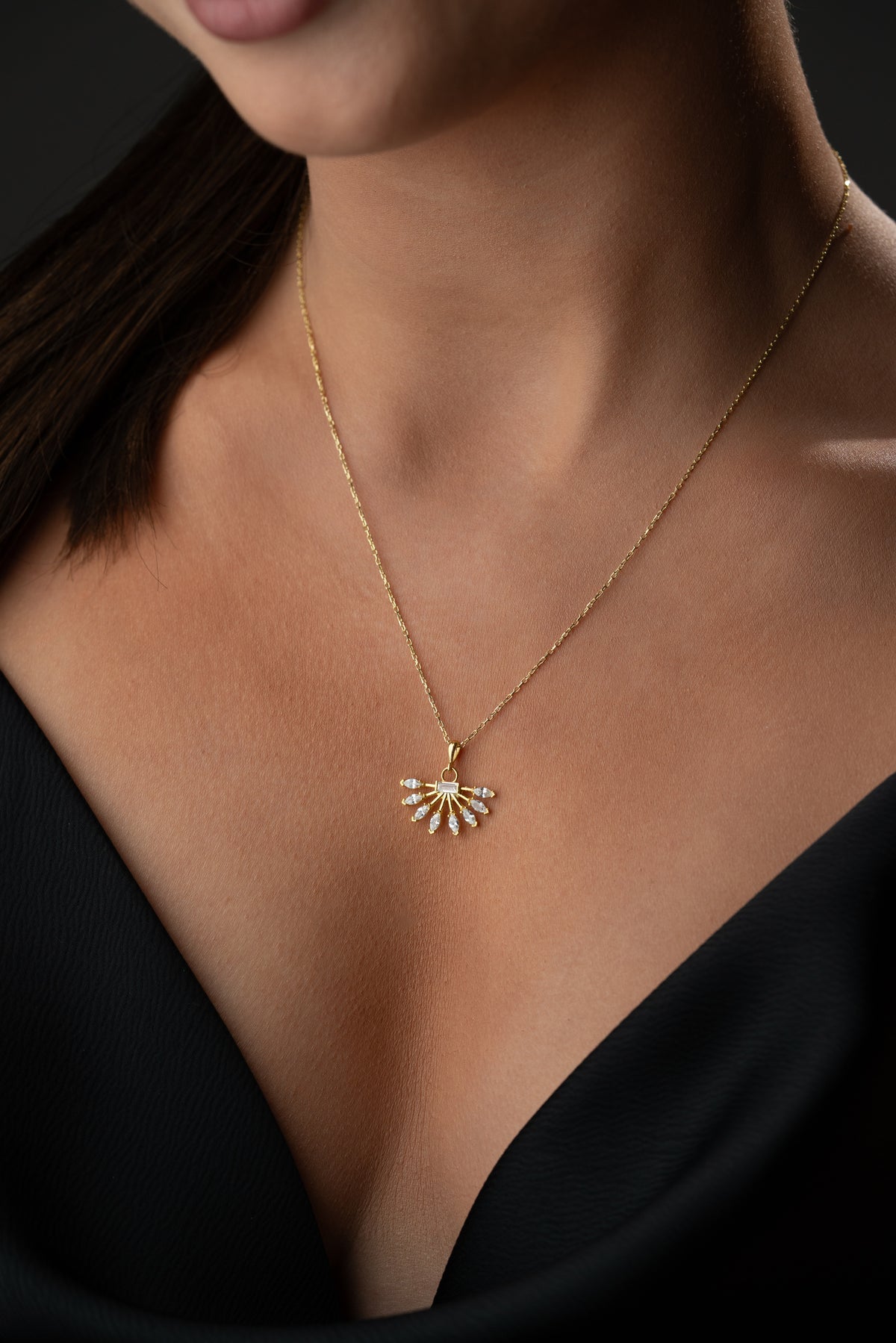 Marquise Crystal Sunburst Necklace