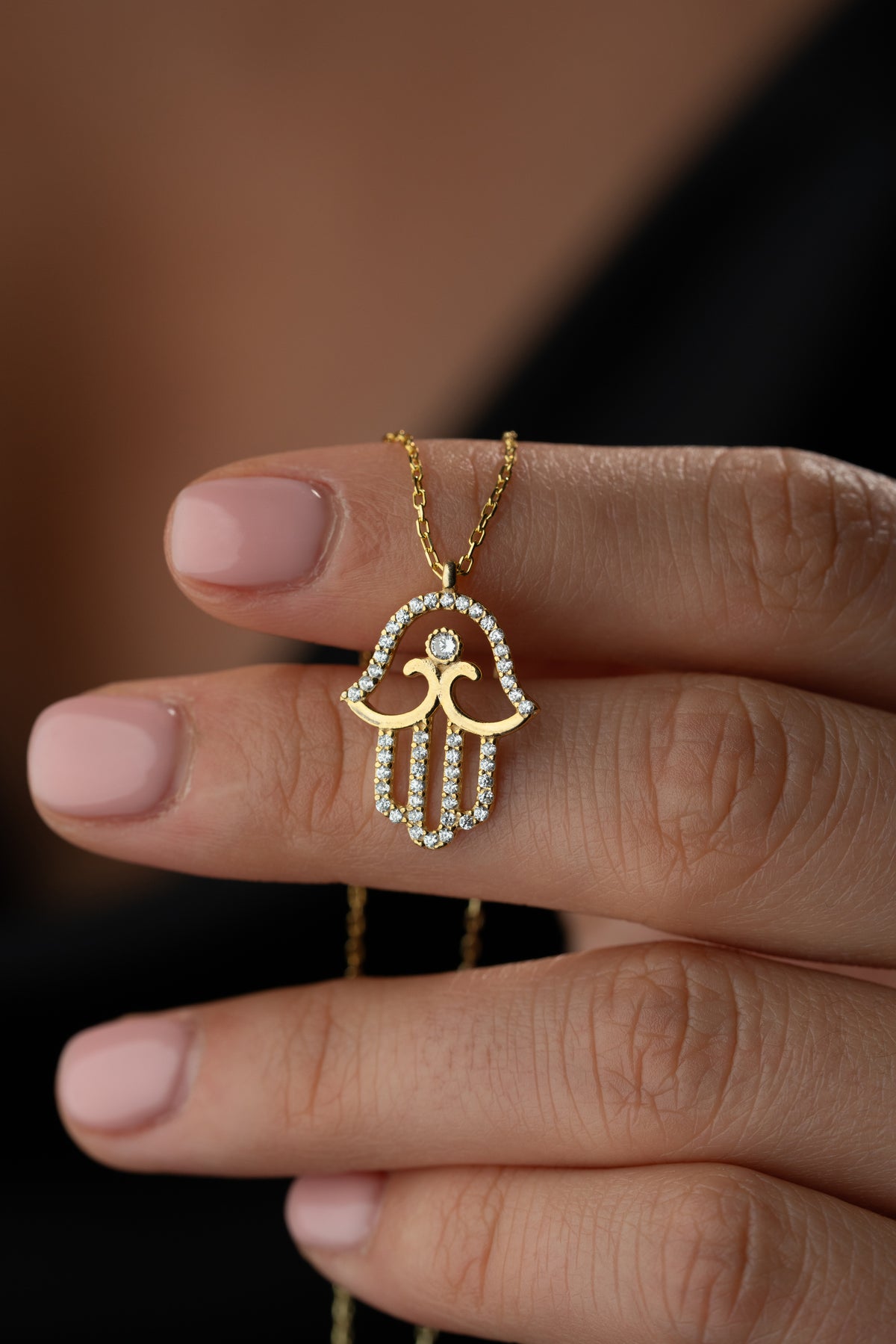Hamsa Hand Pendant Necklace