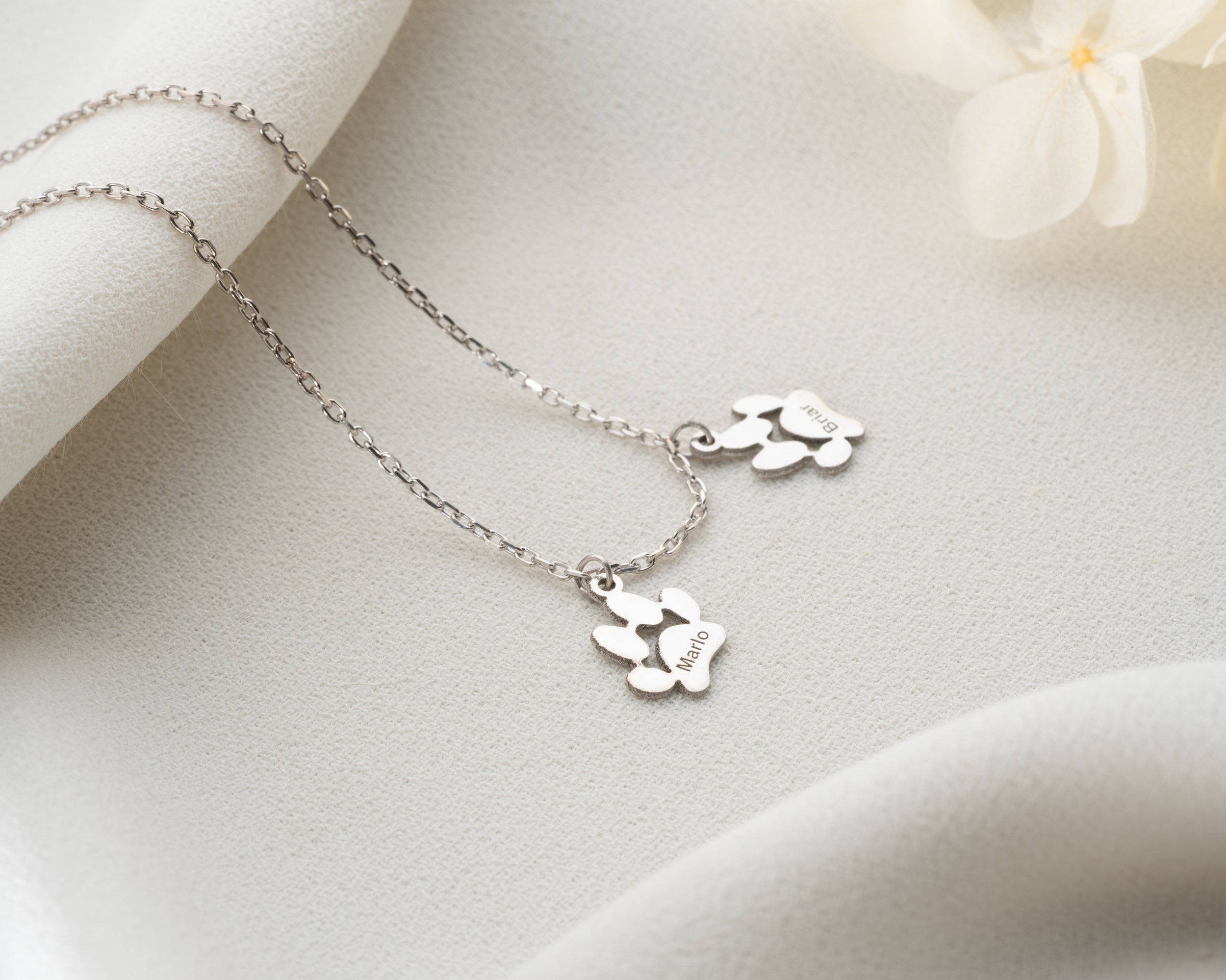 Personalized Pet Paw Print Necklace