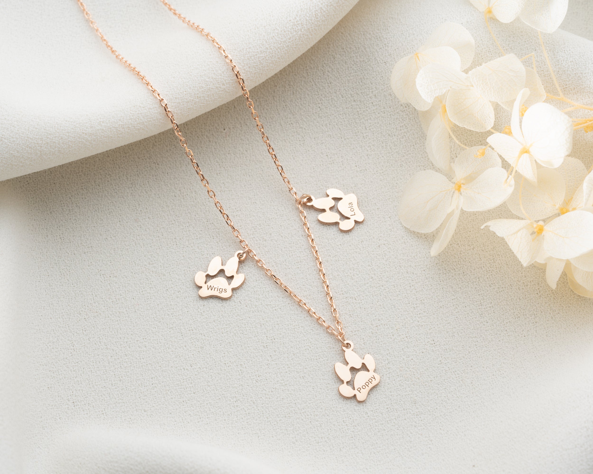 Personalized Pet Paw Print Necklace
