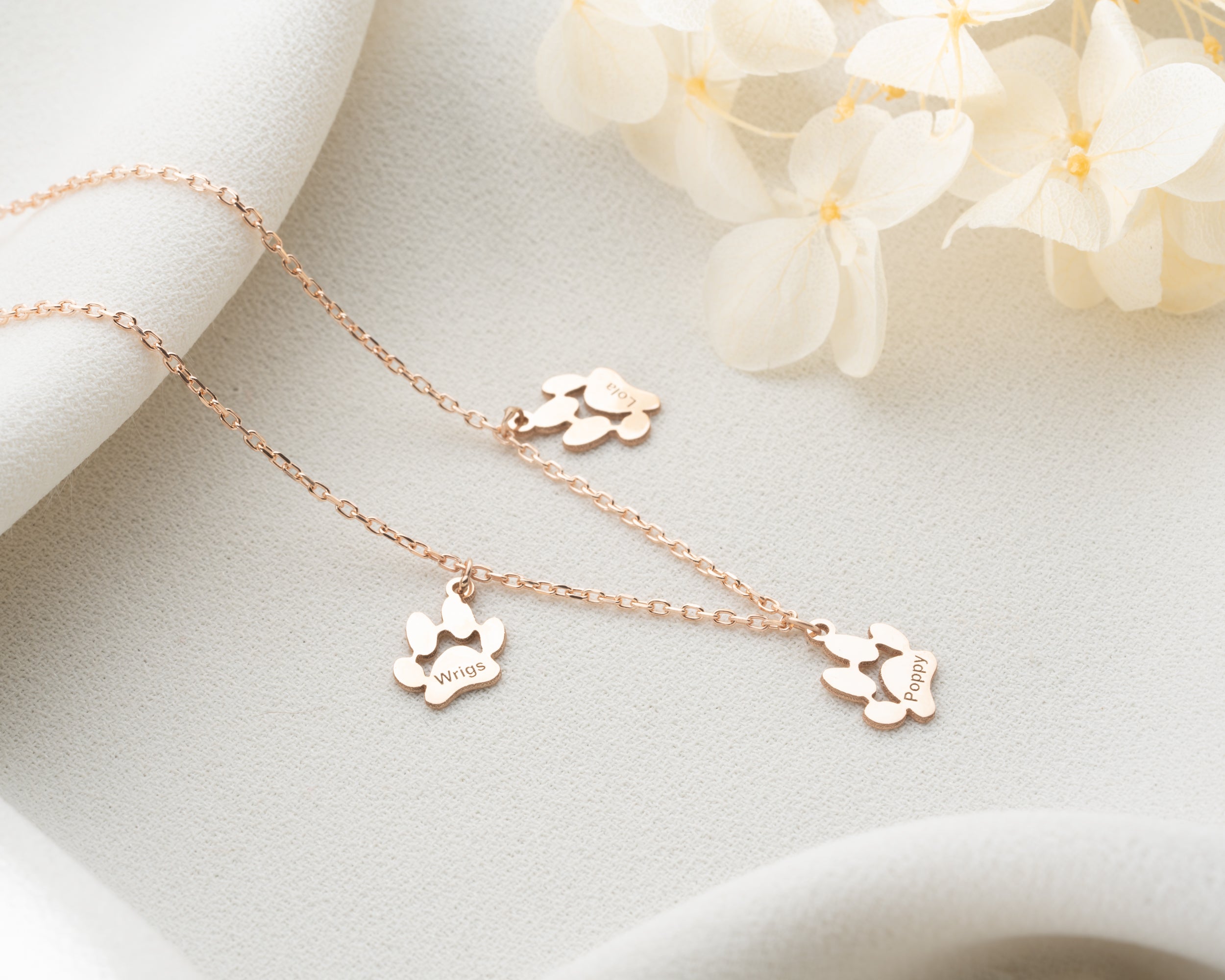 Personalized Pet Paw Print Necklace