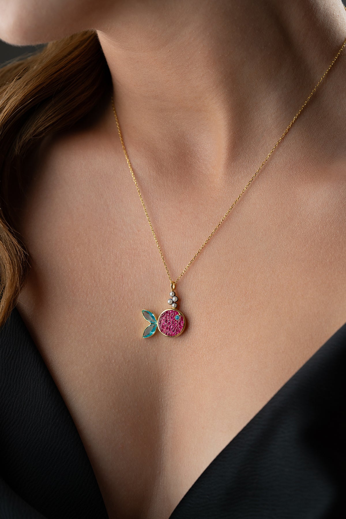 Sparkling Fish Pendant Necklace