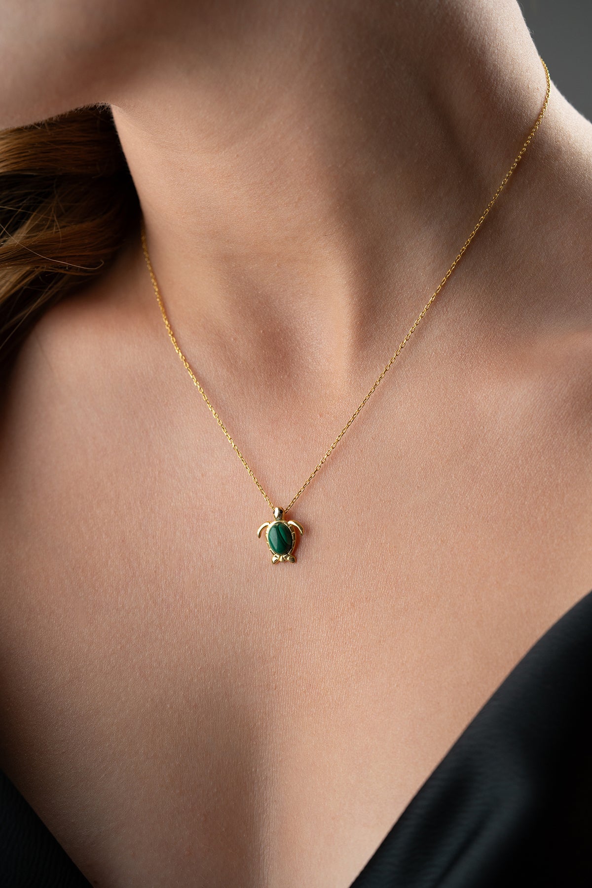 Malachite Sea Turtle Necklace