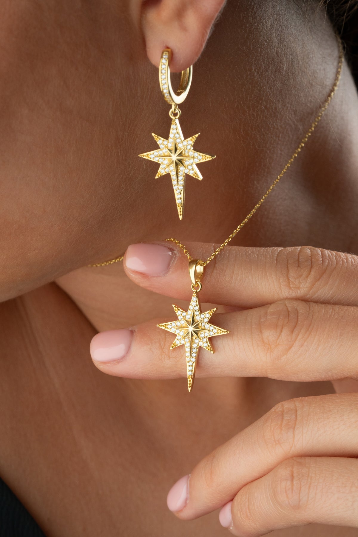 North Star Necklace and Earring Set
