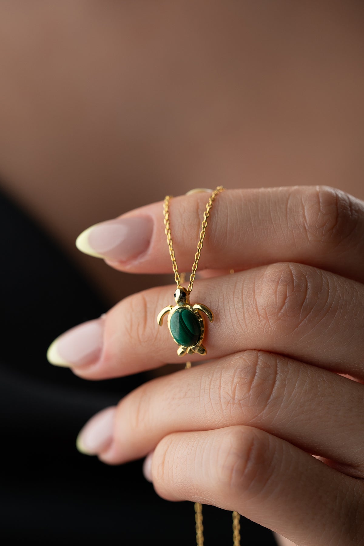 Malachite Sea Turtle Necklace