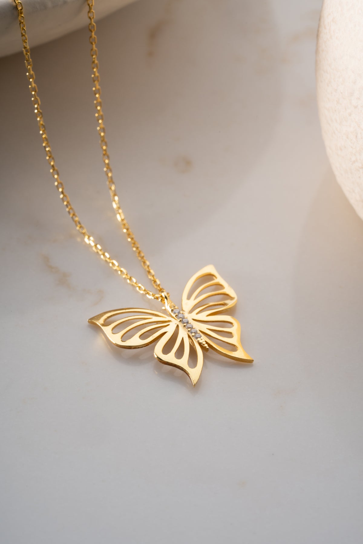 Cutout Butterfly Pendant Necklace