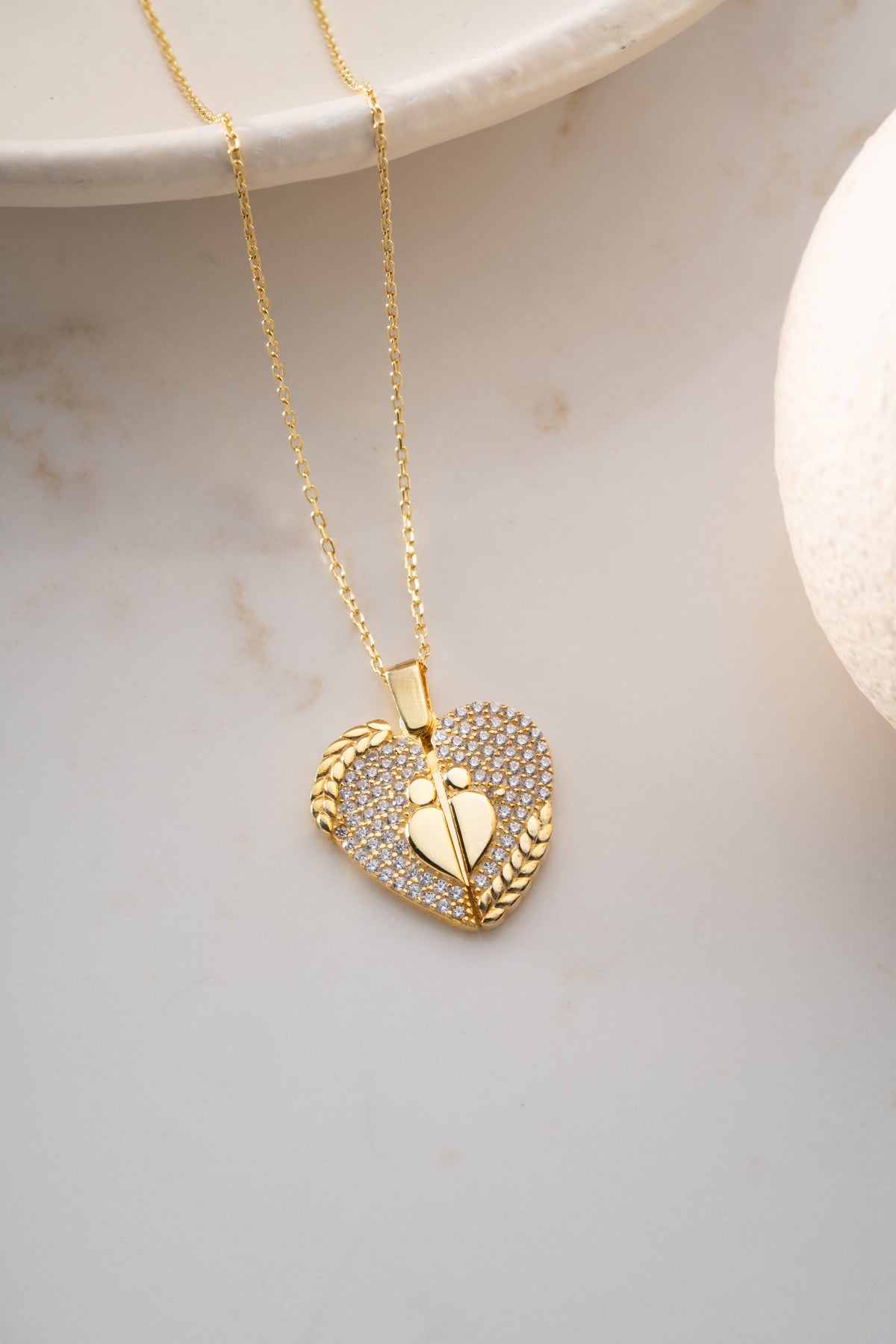 Angel Wing Heart Locket Necklace