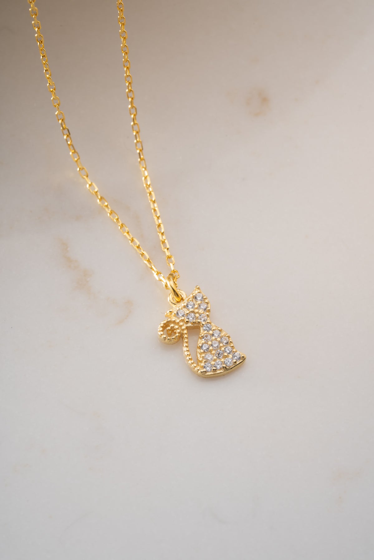 Sparkling Cat Pendant Necklace