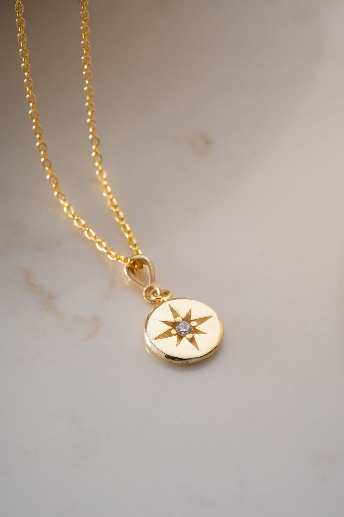 North Star Medallion Necklace in Gold