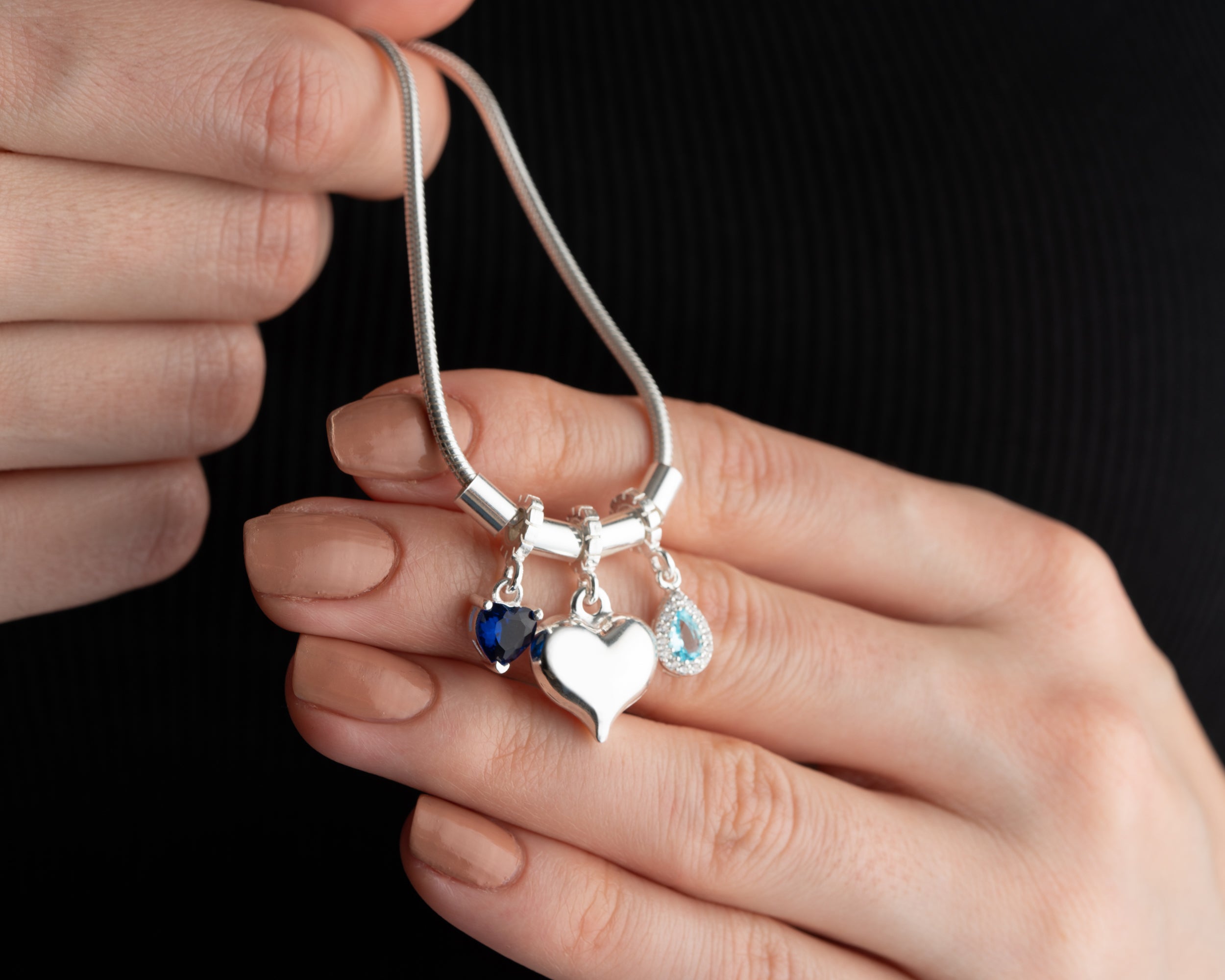 Custom Paw Print Birthstone Necklace