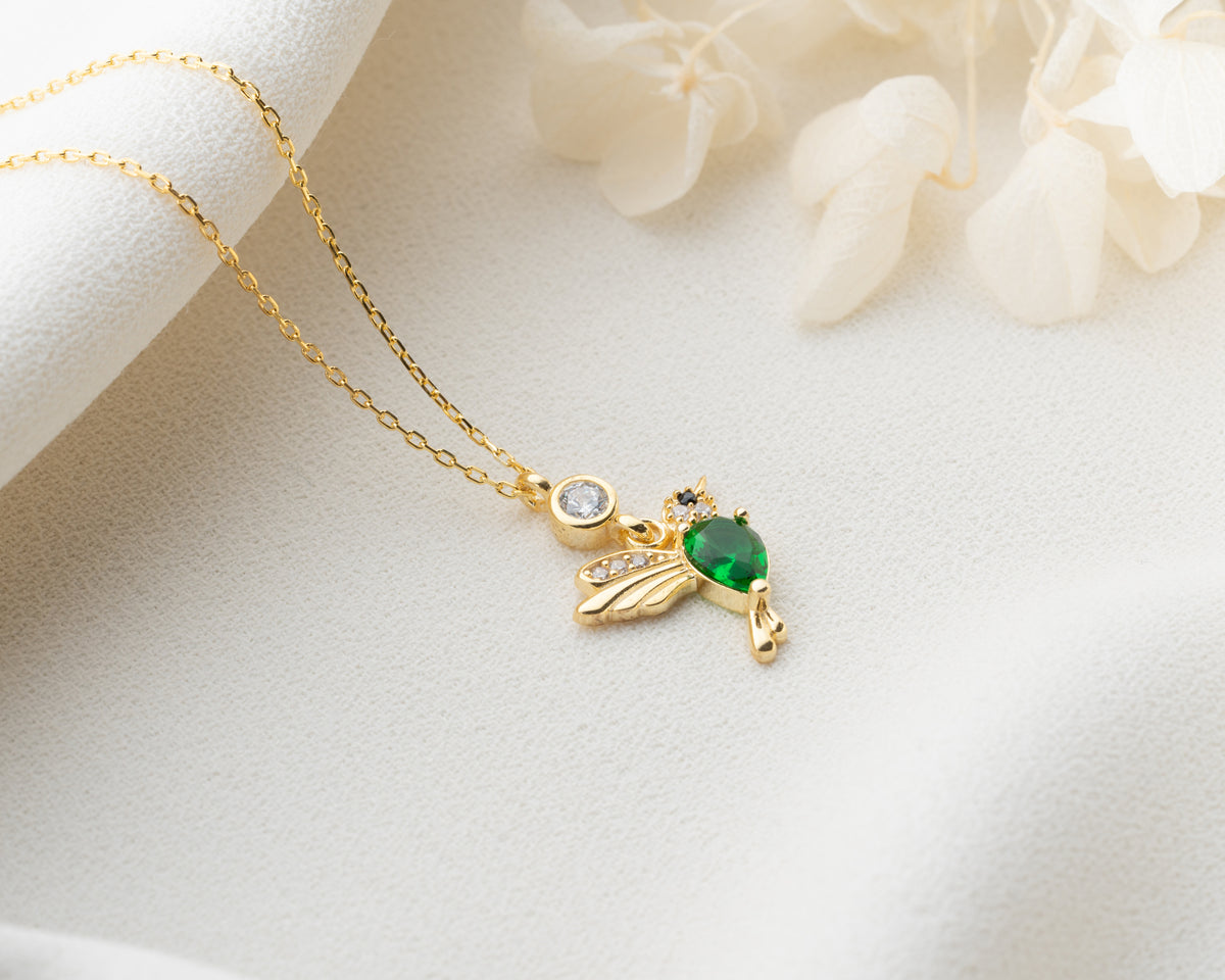 Hummingbird Birthstone Pendant Necklace