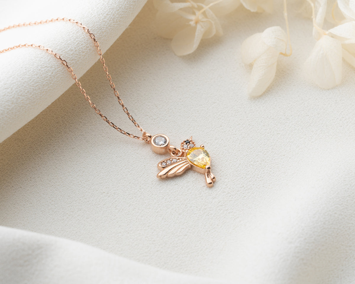 Hummingbird Birthstone Pendant Necklace