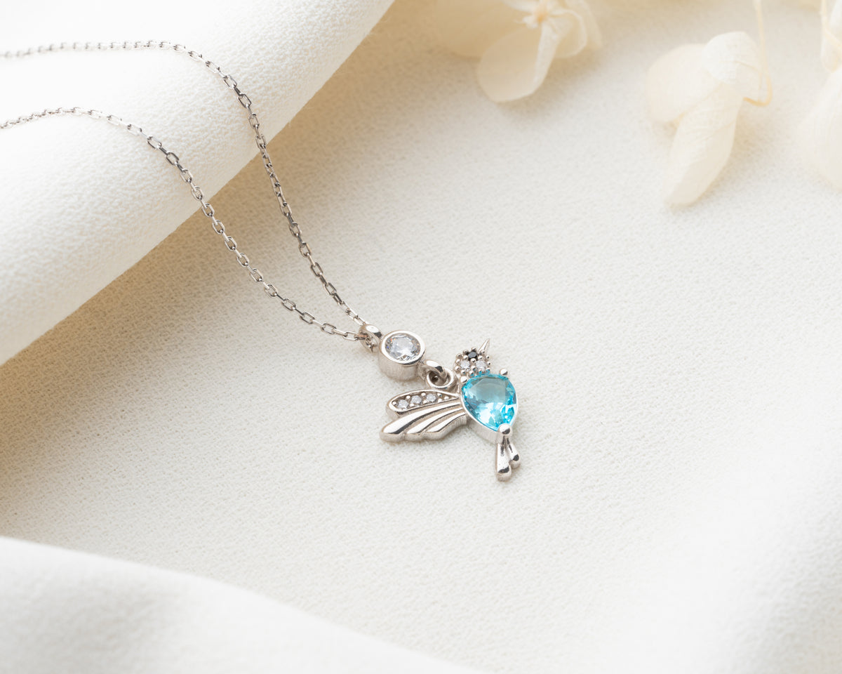 Hummingbird Birthstone Pendant Necklace